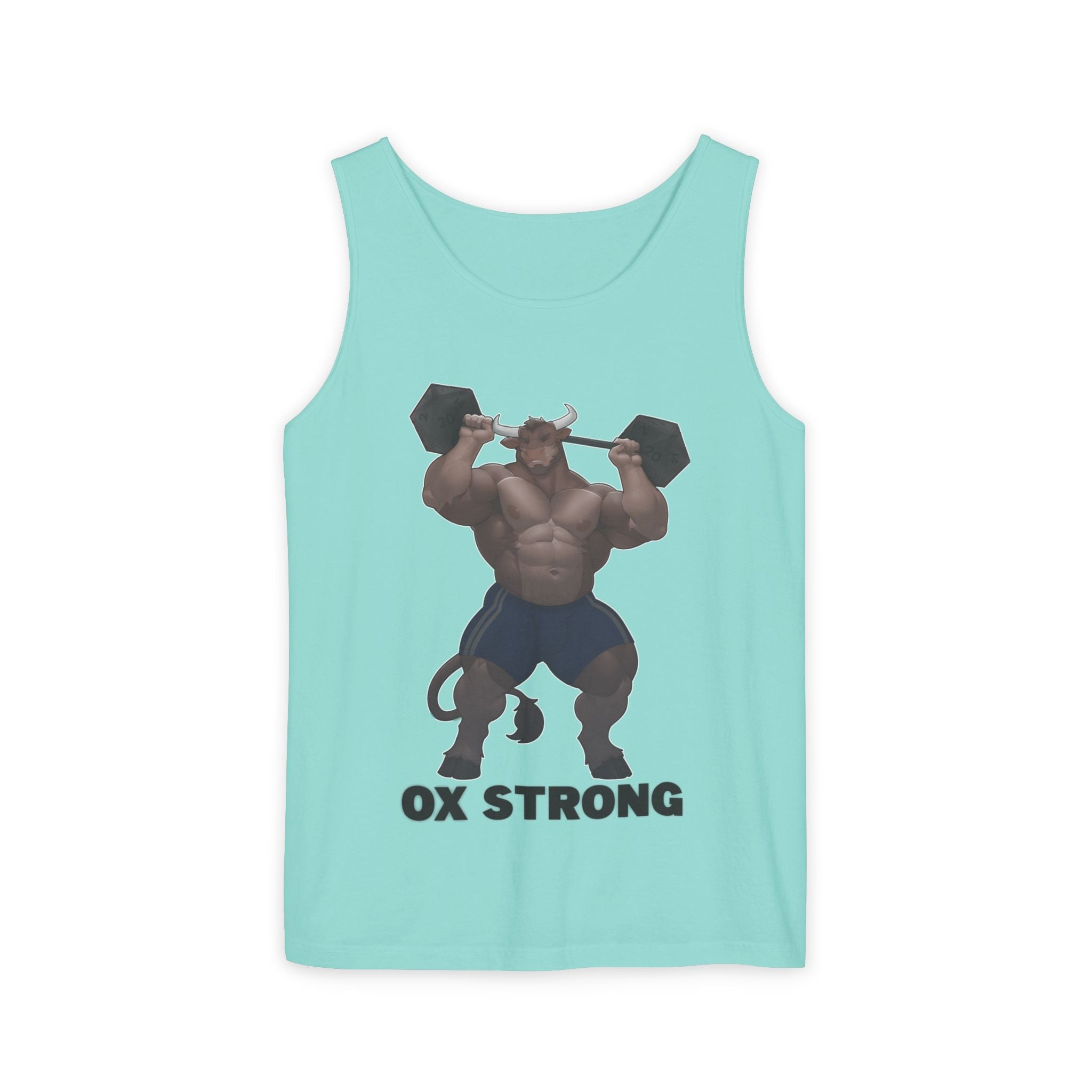 Ox Strong Black Text Tank Top — Geek Strength Graphic Tank