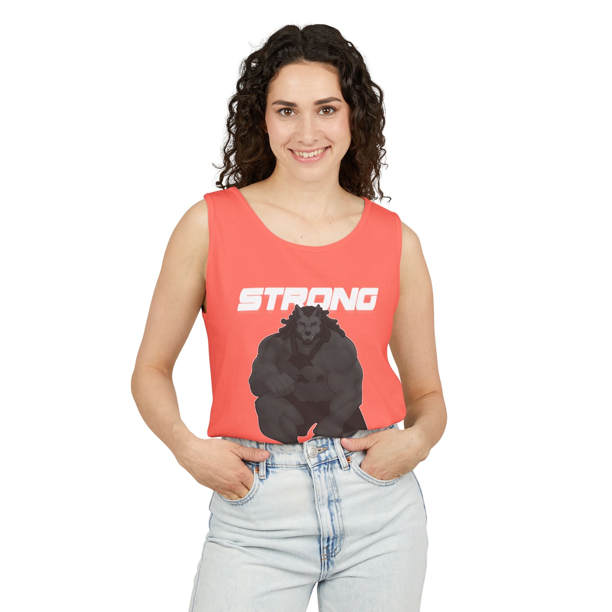 Strong Nerdy White Text Tank Top — Geek Strength Graphic Tank