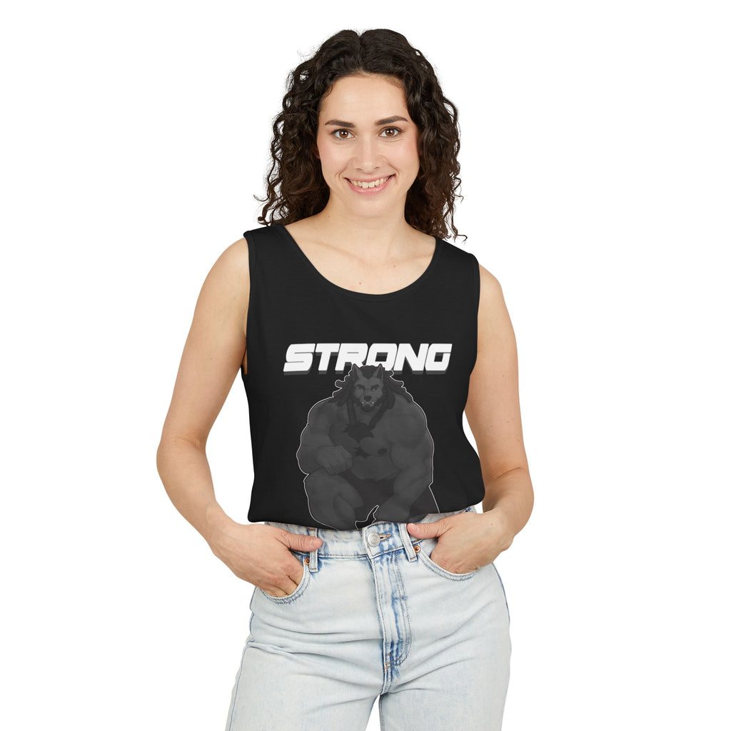 Strong Nerdy White Text Tank Top — Geek Strength Graphic Tank