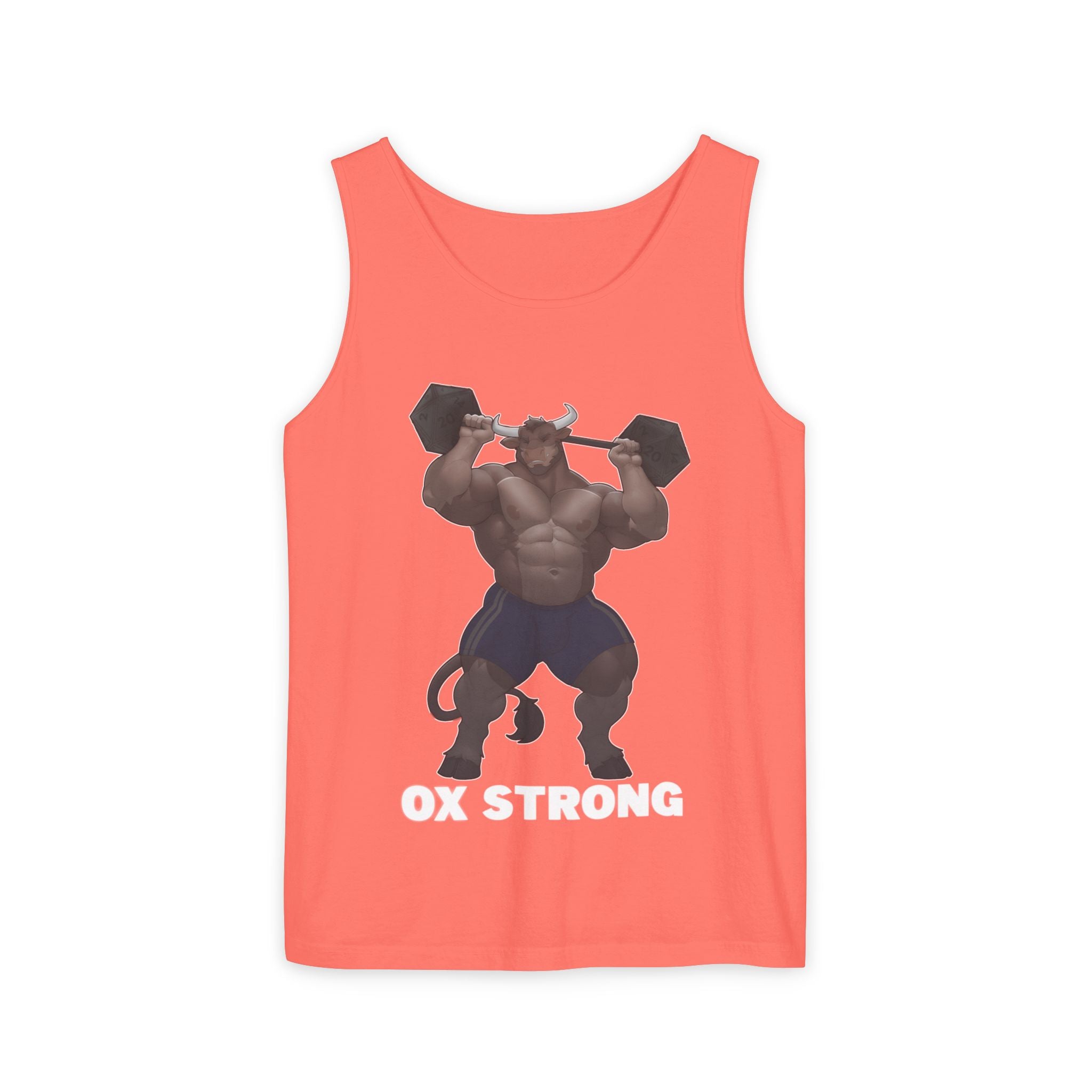 Ox Strong White Text Tank Top — Geek Strength Graphic Tank