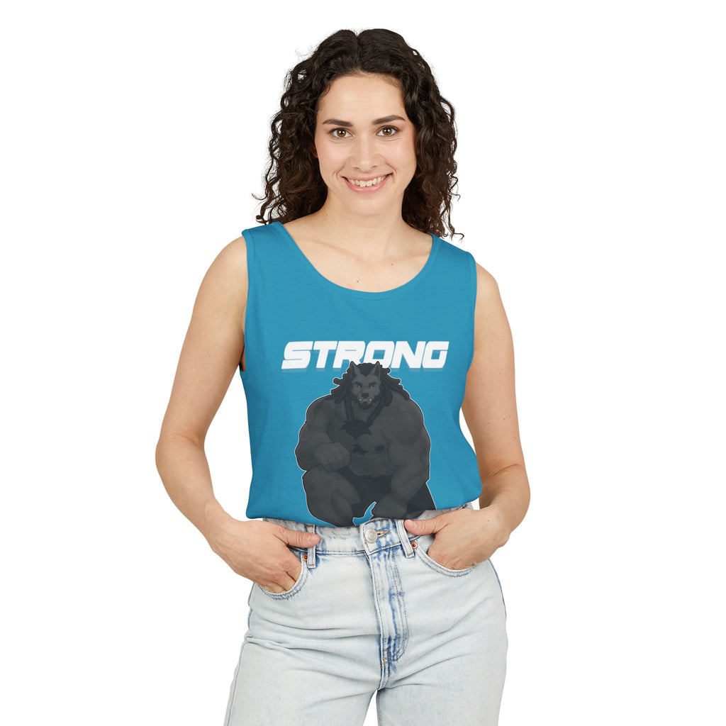 Strong Nerdy White Text Tank Top — Geek Strength Graphic Tank