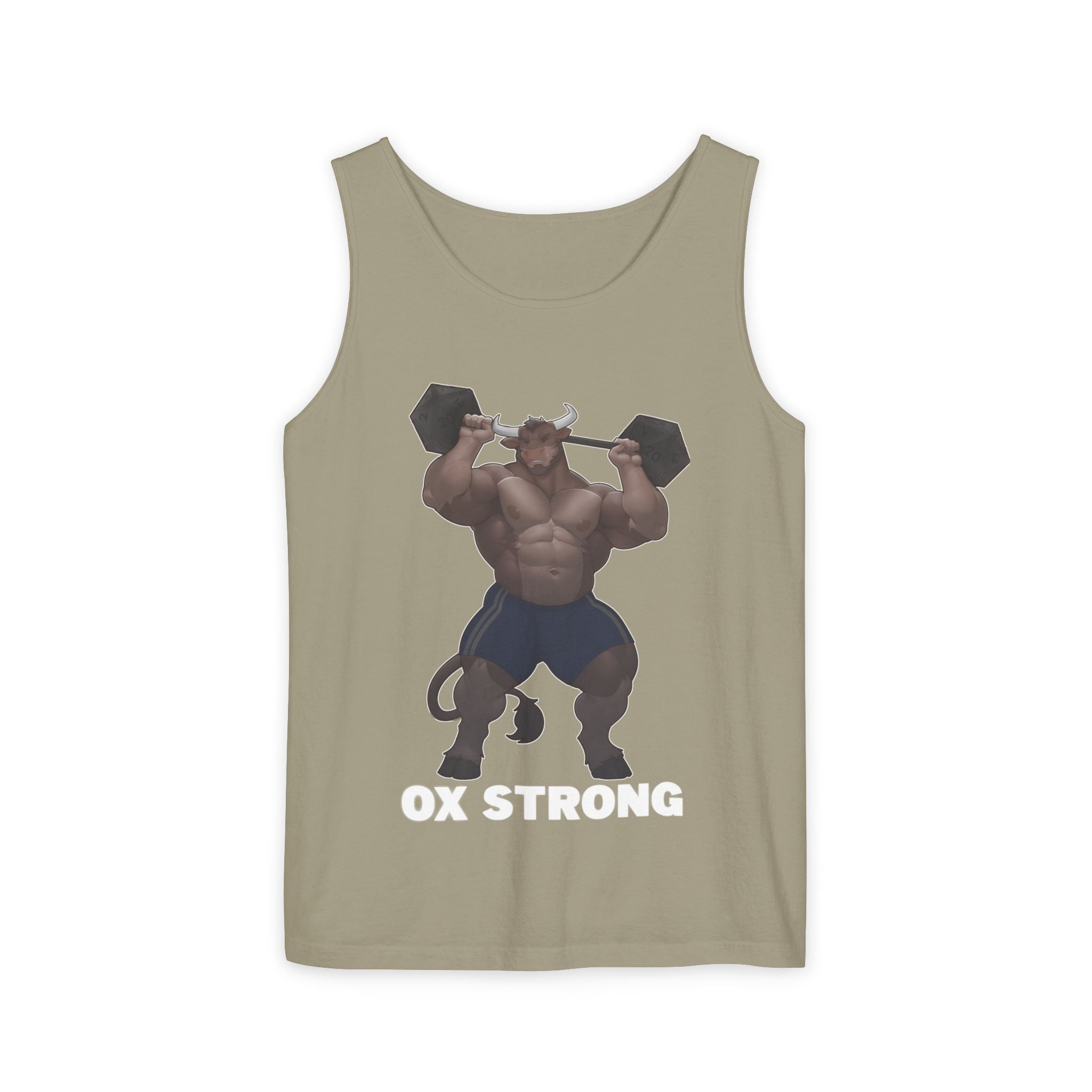 Ox Strong White Text Tank Top — Geek Strength Graphic Tank
