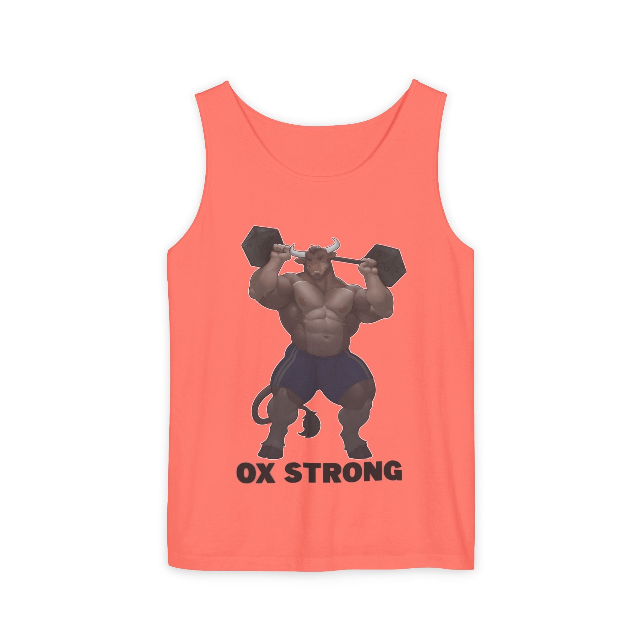 Ox Strong Black Text Tank Top — Geek Strength Graphic Tank