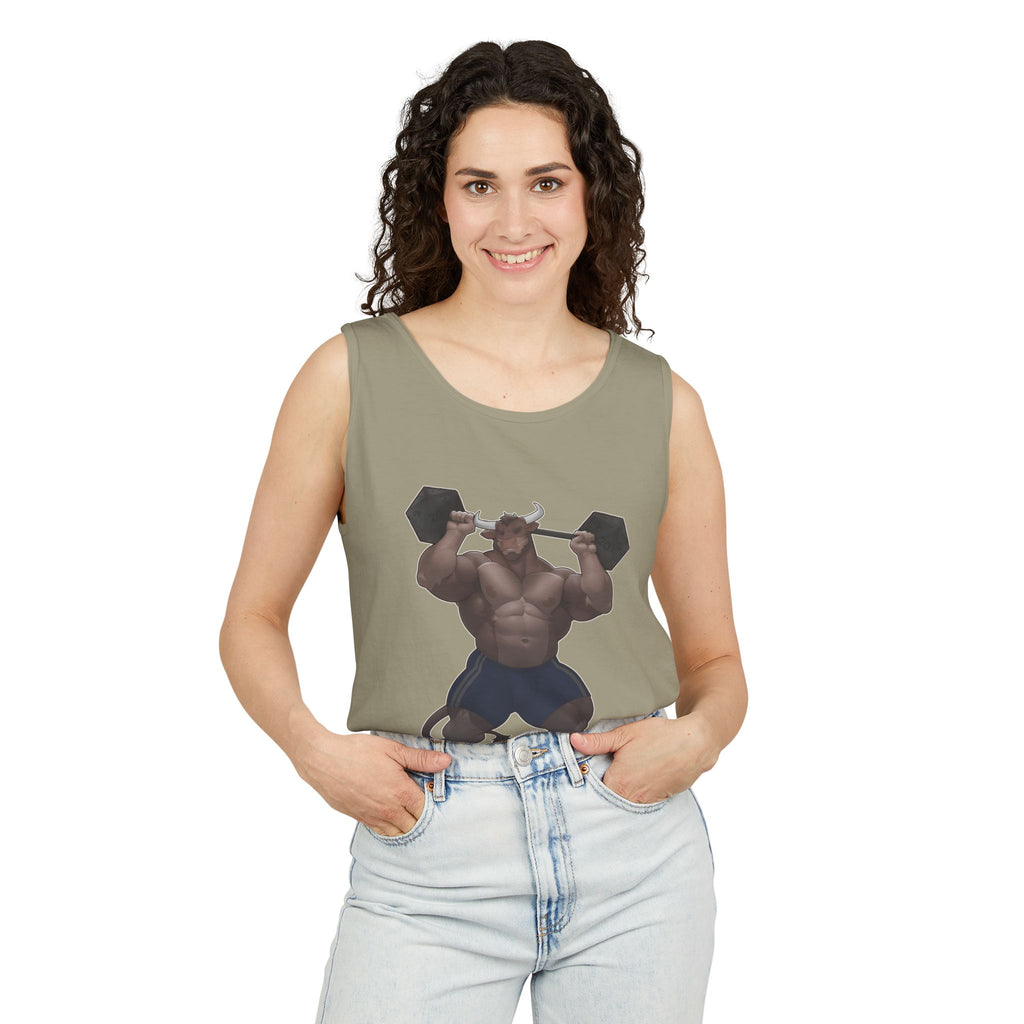 Ox Strong Black Text Tank Top — Geek Strength Graphic Tank