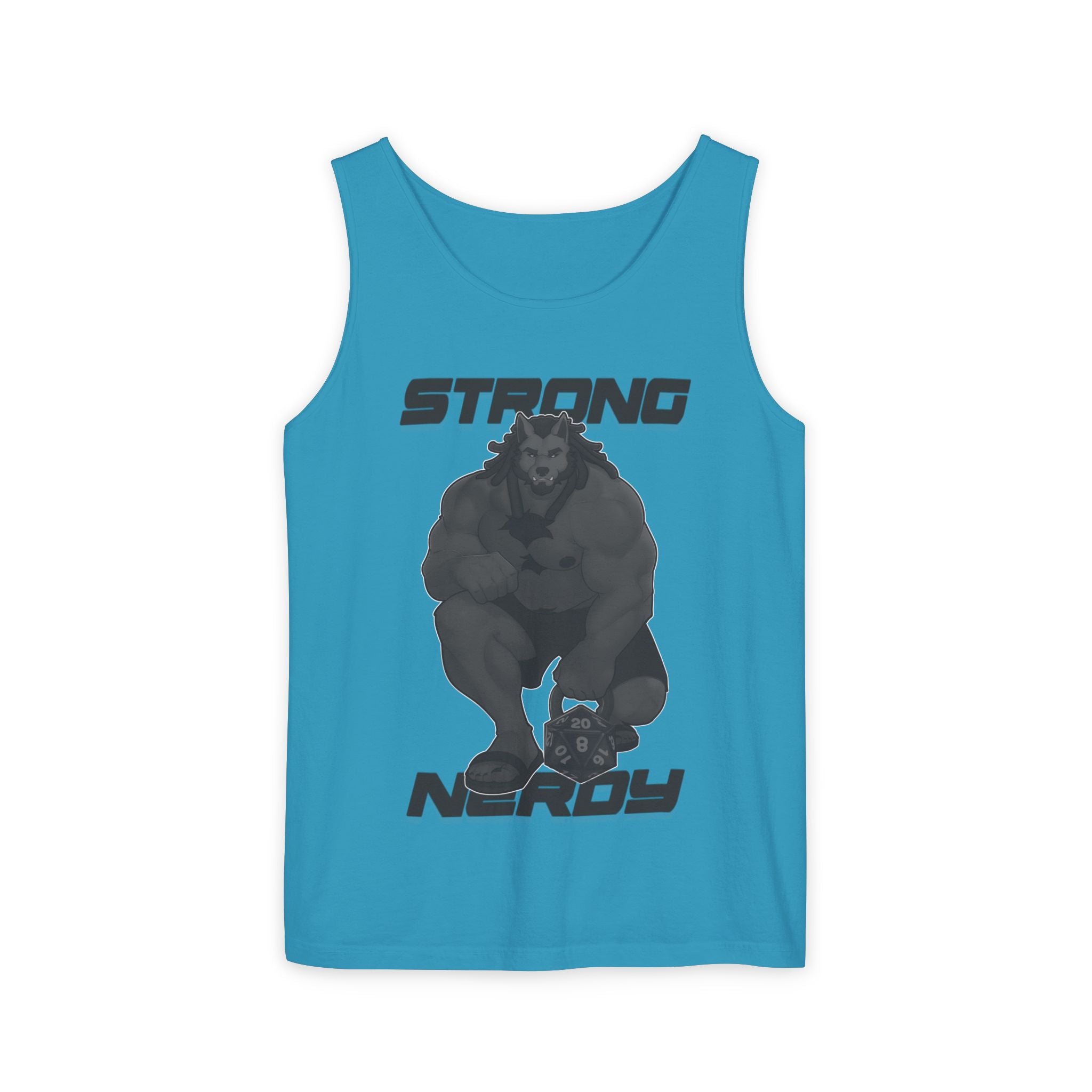 Strong & Nerdy Black Text Tank Top — Geek Strength Graphic Tank