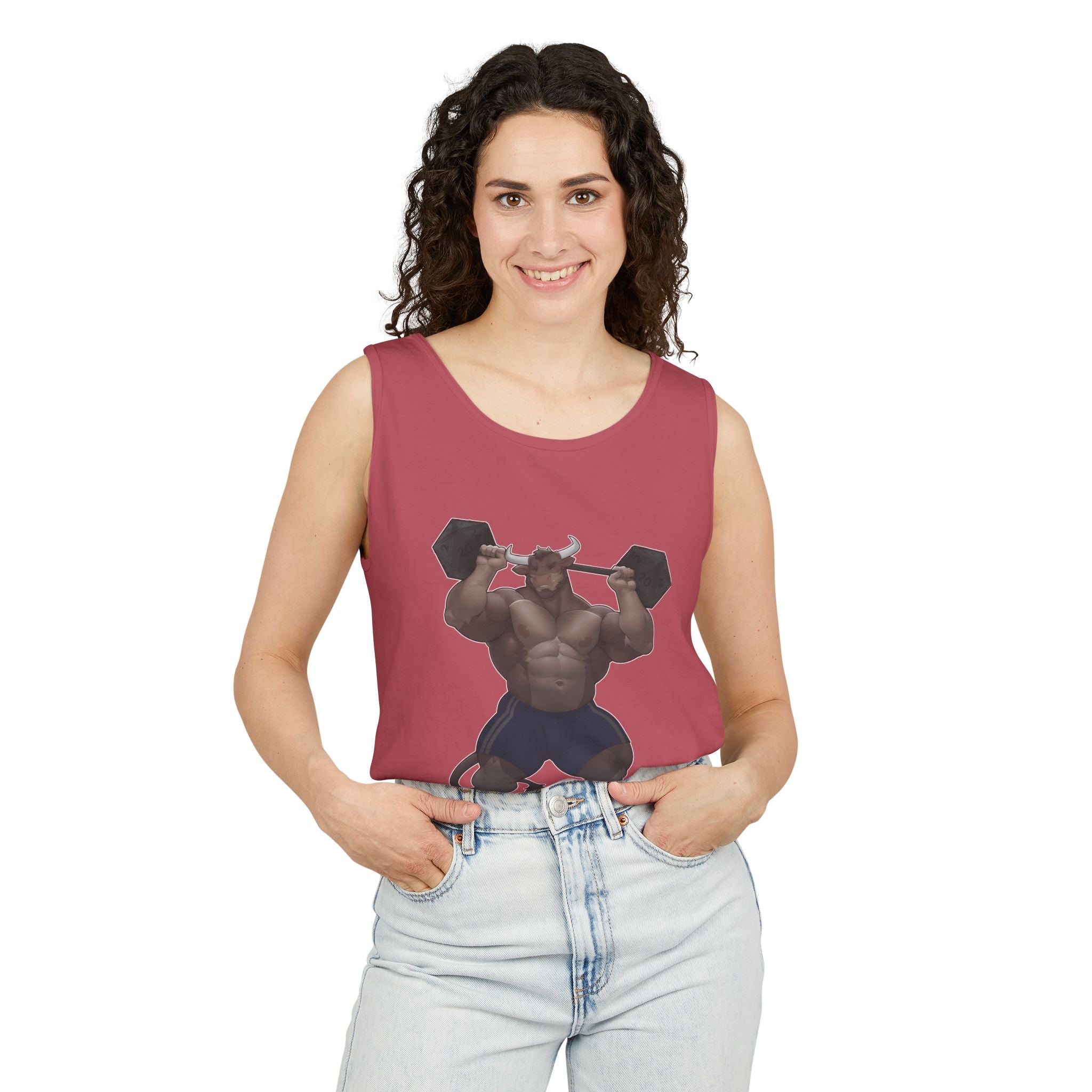 Ox Strong Black Text Tank Top — Geek Strength Graphic Tank