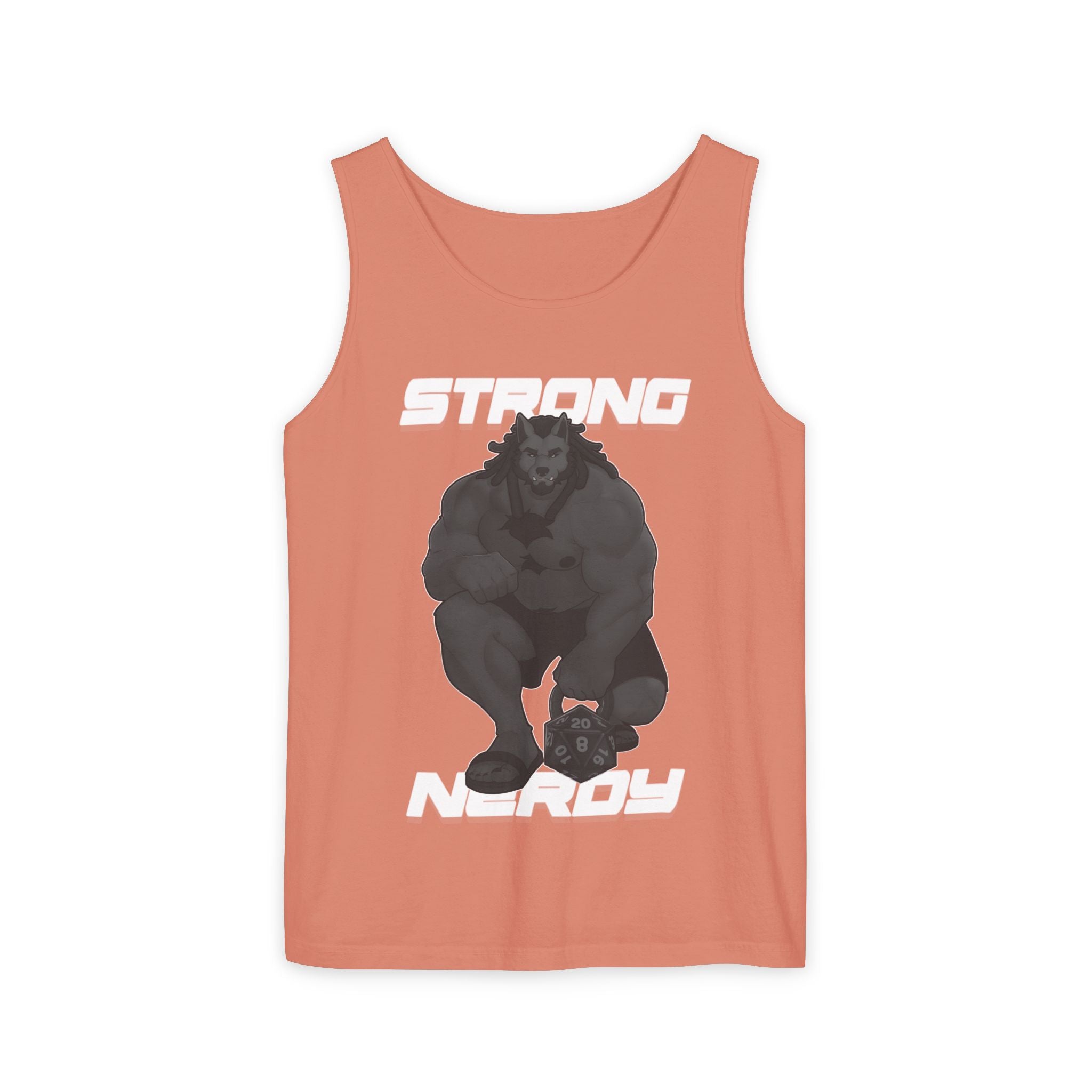 Strong Nerdy White Text Tank Top — Geek Strength Graphic Tank