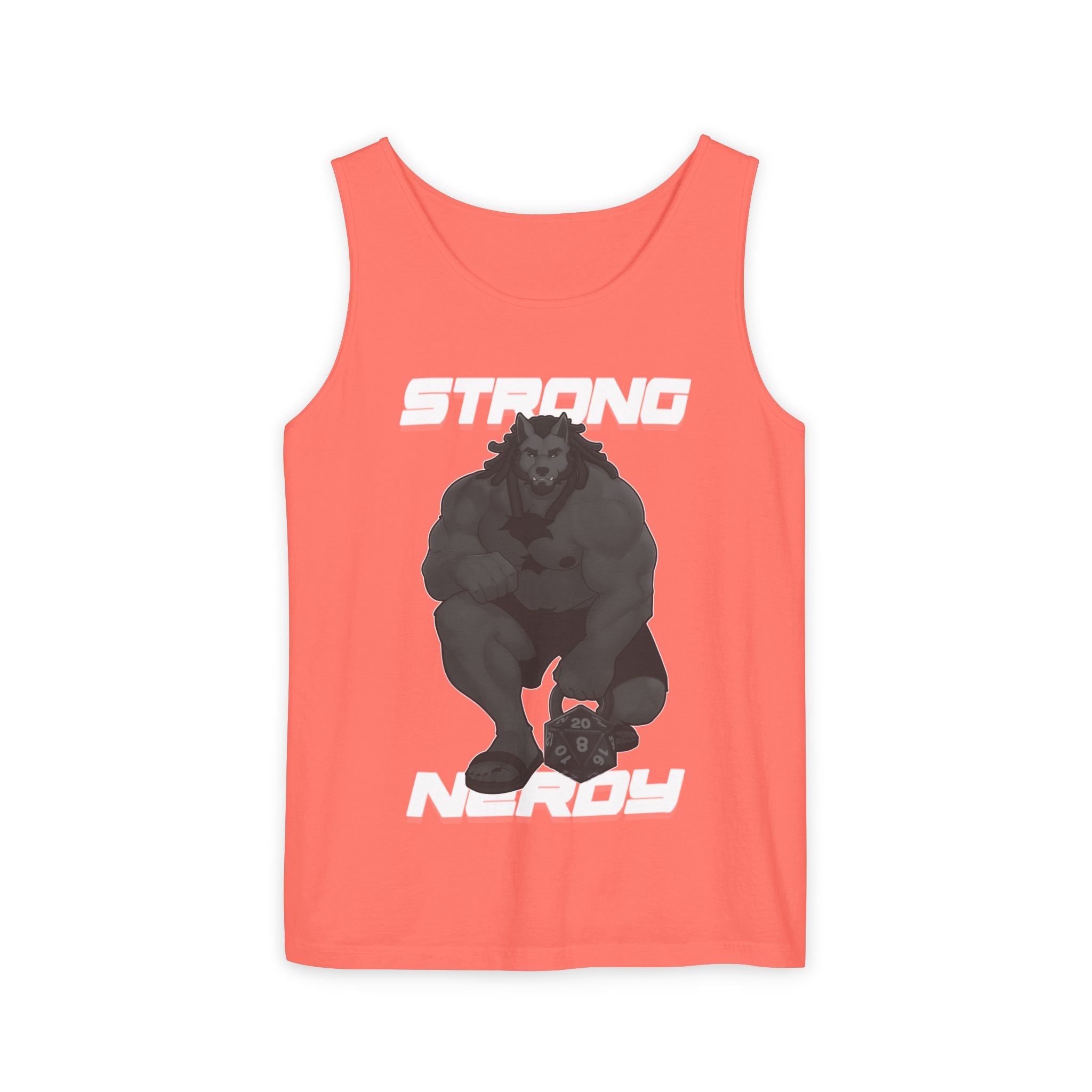 Strong Nerdy White Text Tank Top — Geek Strength Graphic Tank