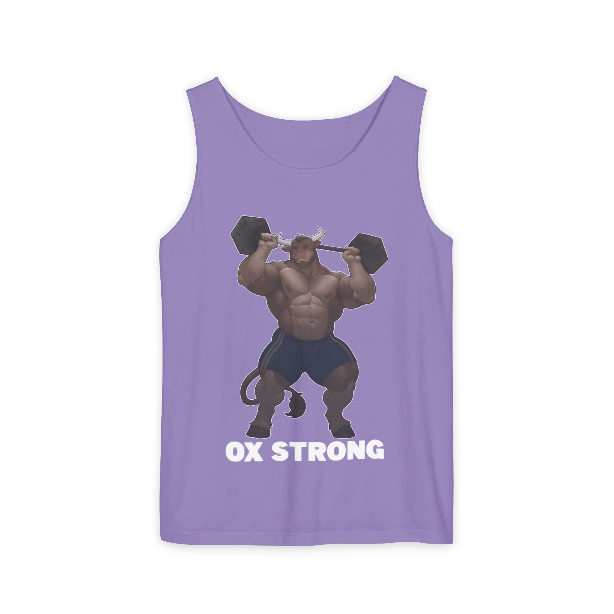 Ox Strong White Text Tank Top — Geek Strength Graphic Tank