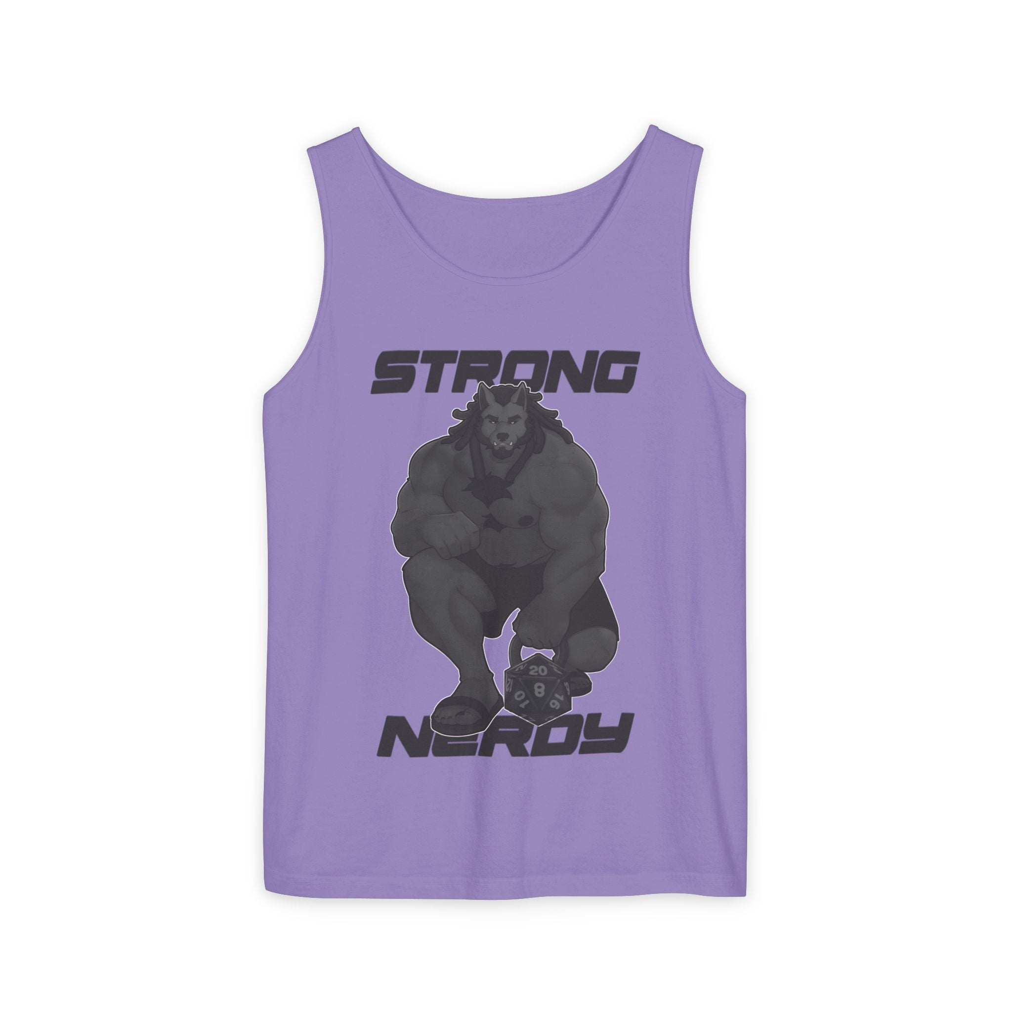 Strong & Nerdy Black Text Tank Top — Geek Strength Graphic Tank