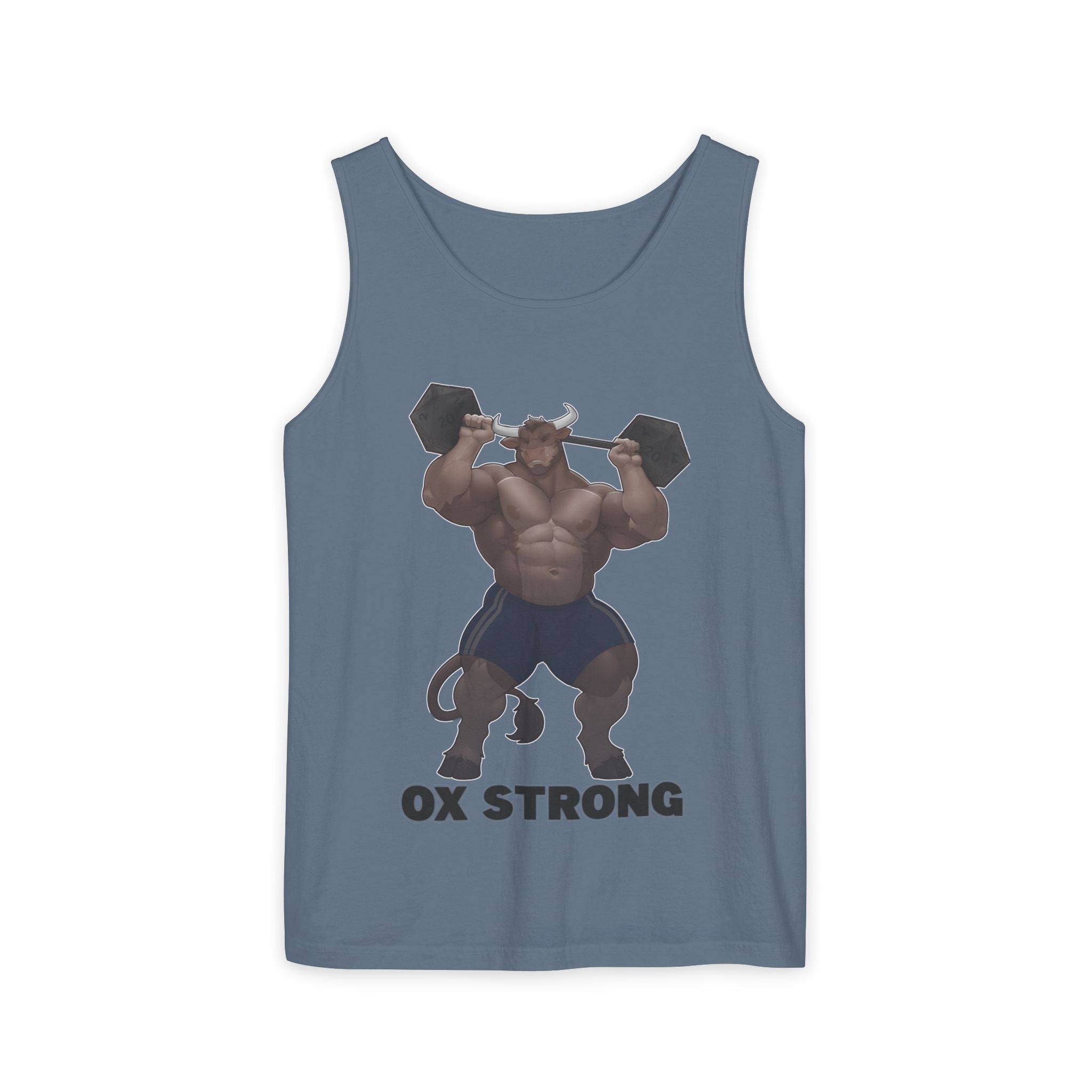Ox Strong Black Text Tank Top — Geek Strength Graphic Tank