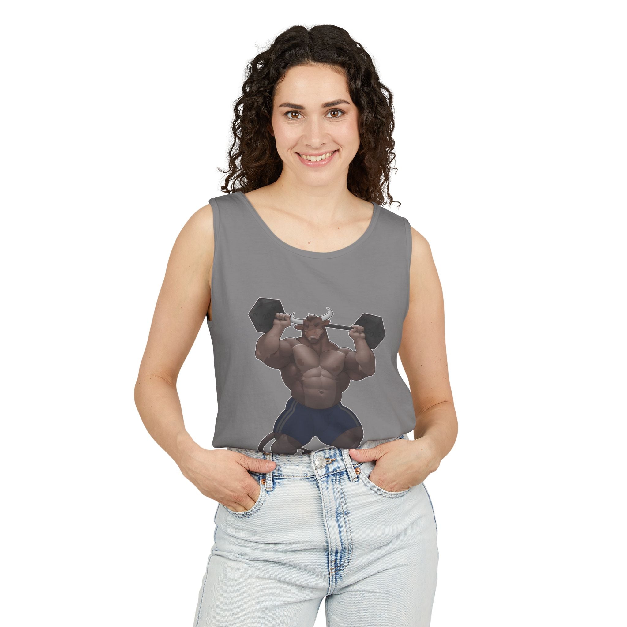 Ox Strong Black Text Tank Top — Geek Strength Graphic Tank