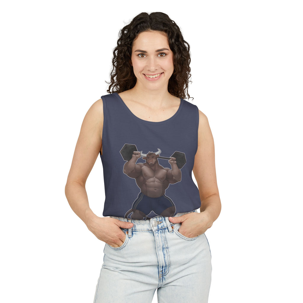 Ox Strong Black Text Tank Top — Geek Strength Graphic Tank