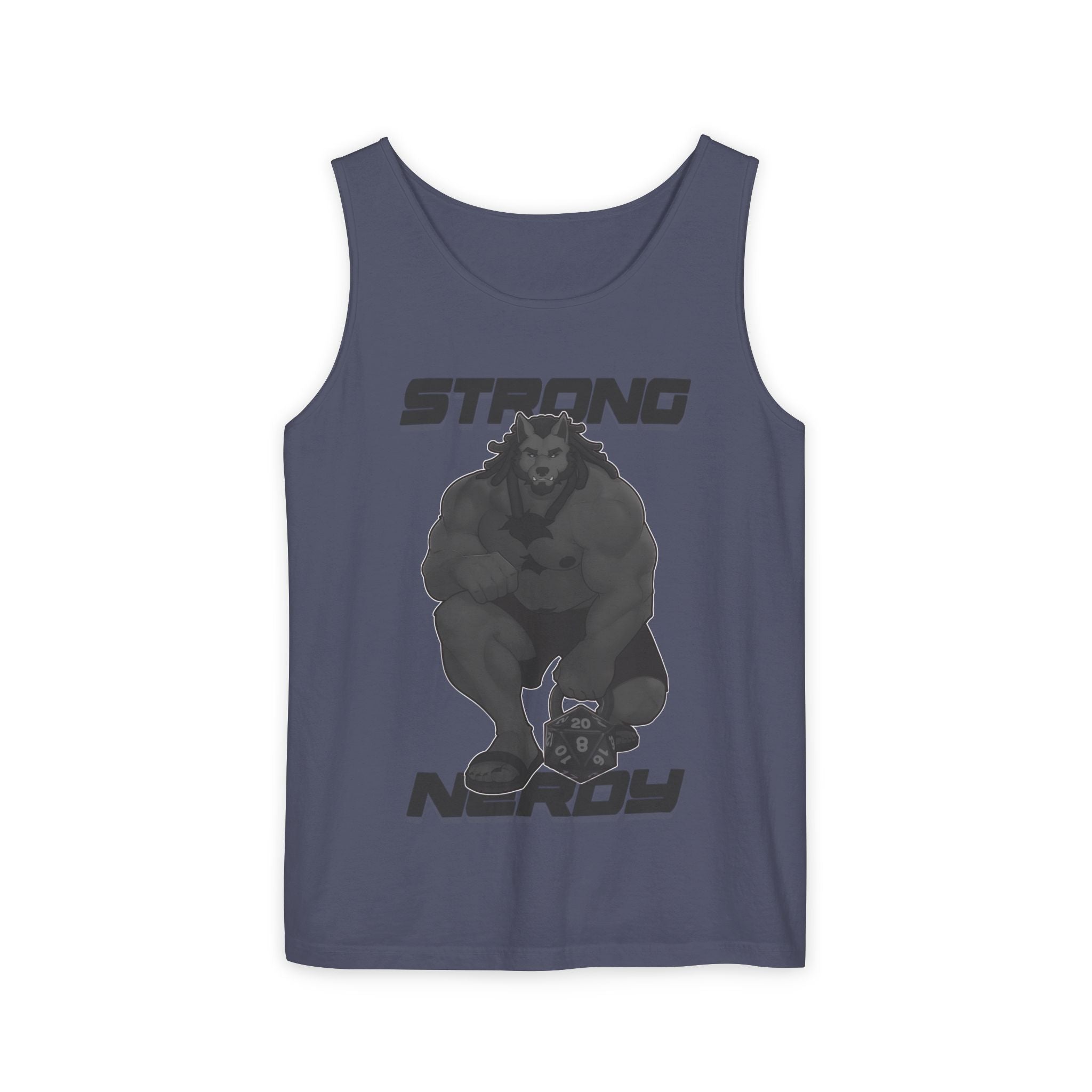Strong & Nerdy Black Text Tank Top — Geek Strength Graphic Tank
