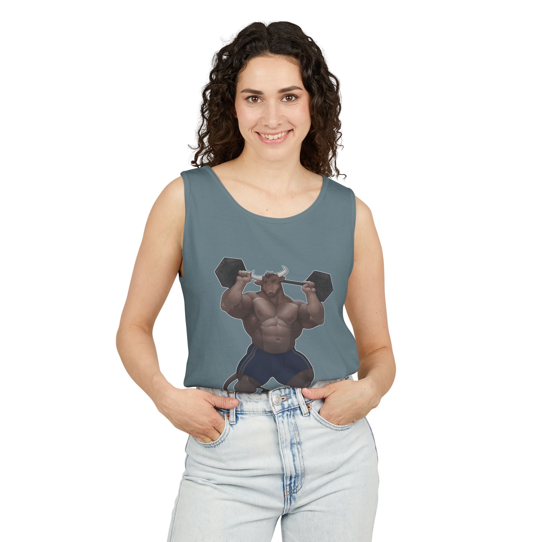 Ox Strong Black Text Tank Top — Geek Strength Graphic Tank