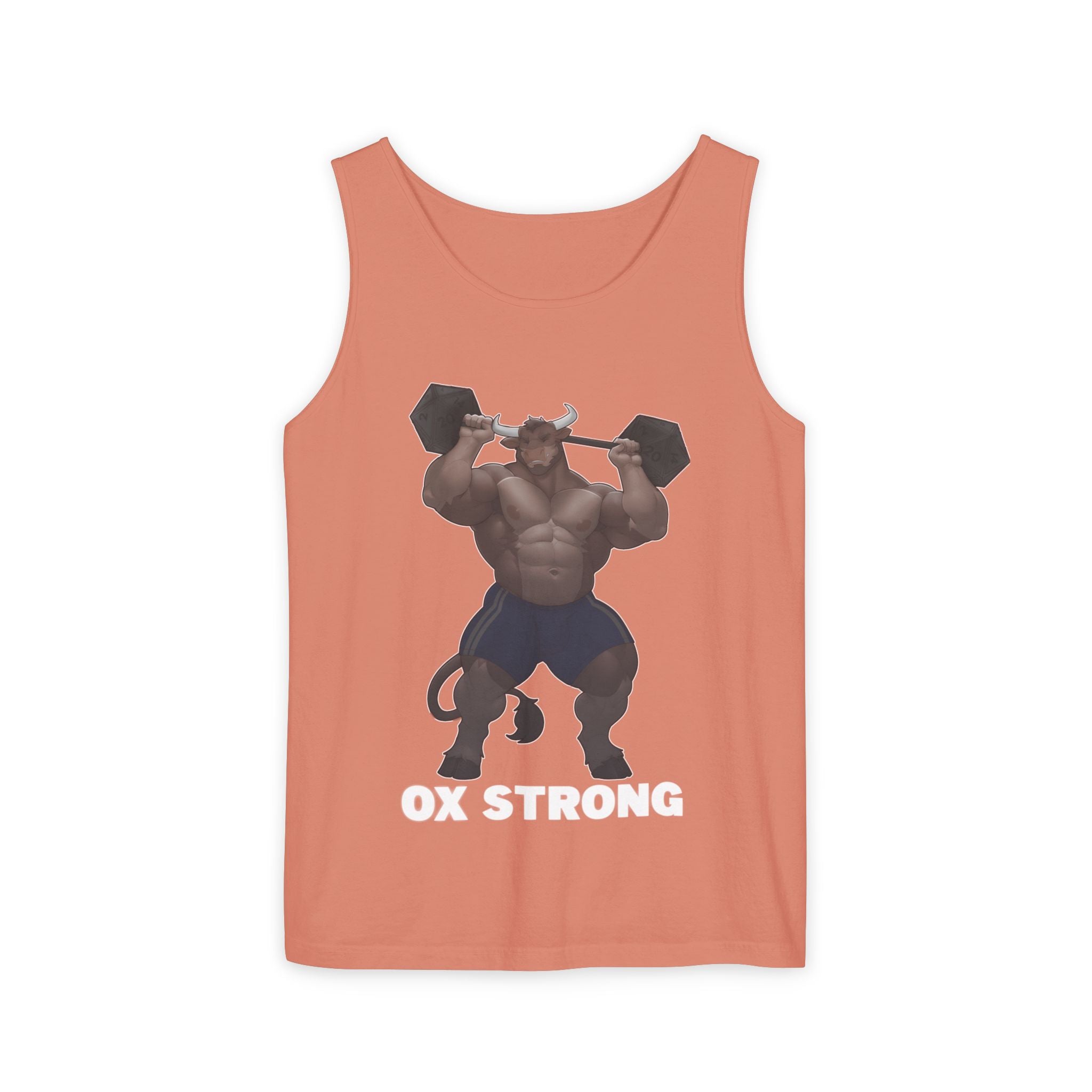 Ox Strong White Text Tank Top — Geek Strength Graphic Tank