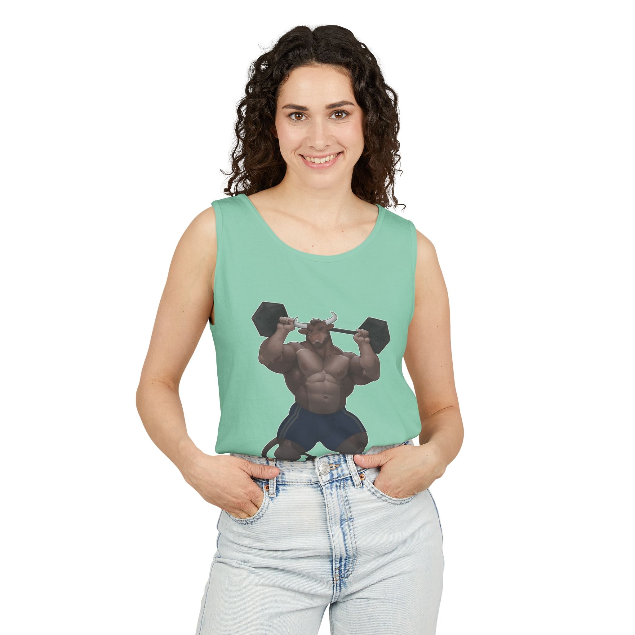 Ox Strong Black Text Tank Top — Geek Strength Graphic Tank