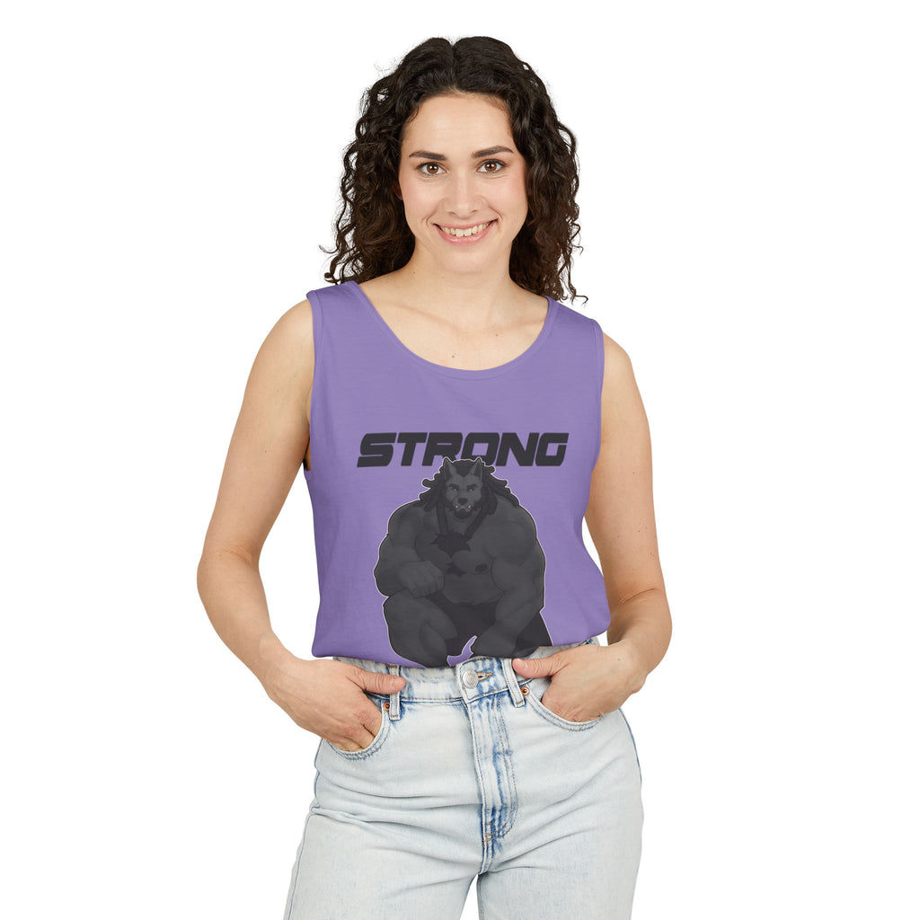 Strong & Nerdy Black Text Tank Top — Geek Strength Graphic Tank