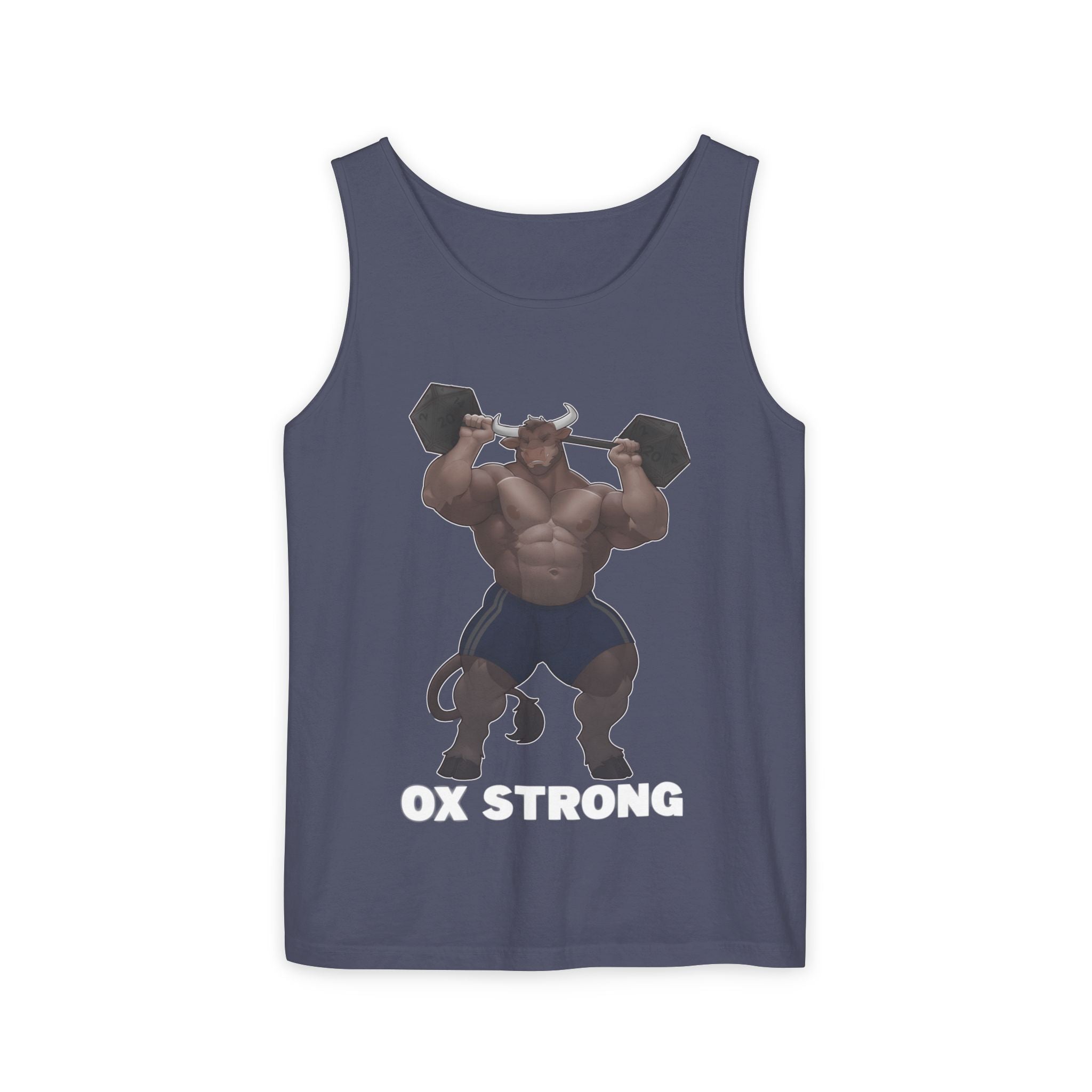 Ox Strong White Text Tank Top — Geek Strength Graphic Tank