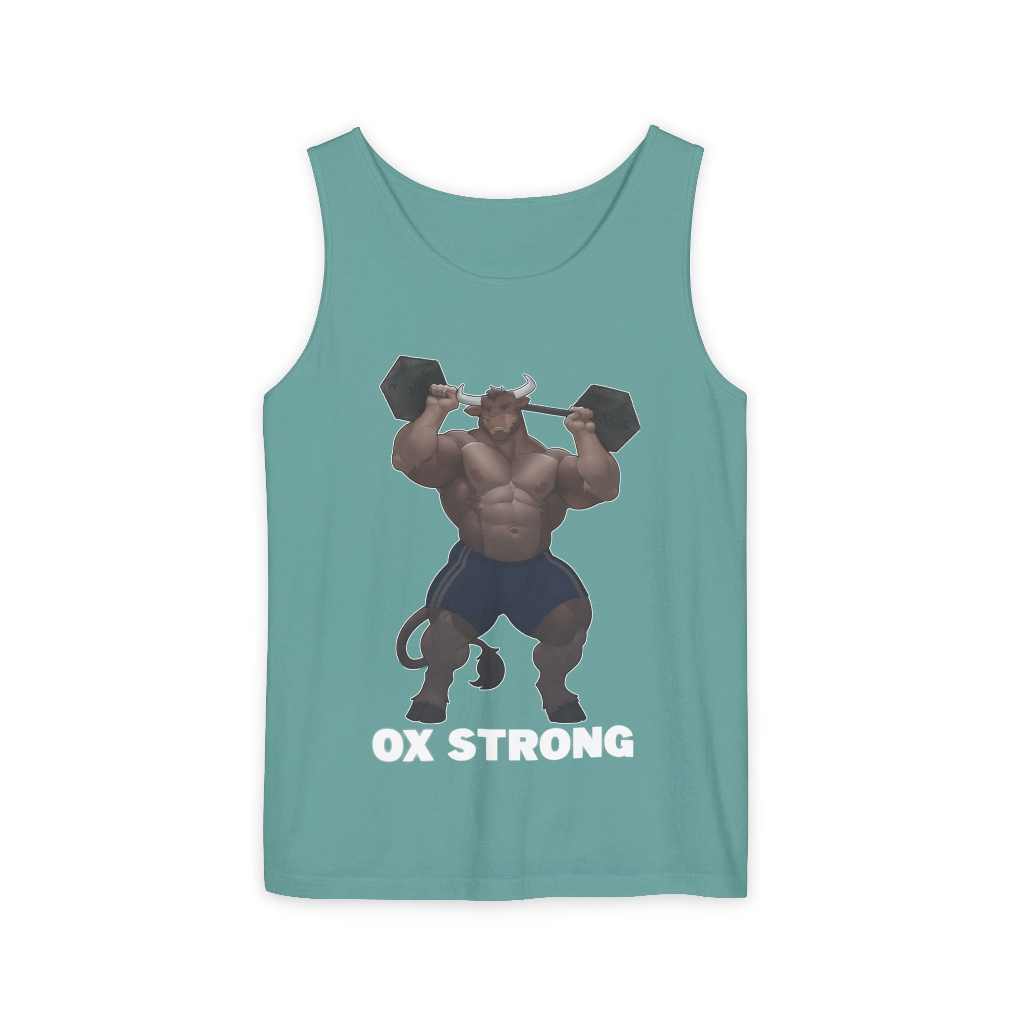 Ox Strong White Text Tank Top — Geek Strength Graphic Tank