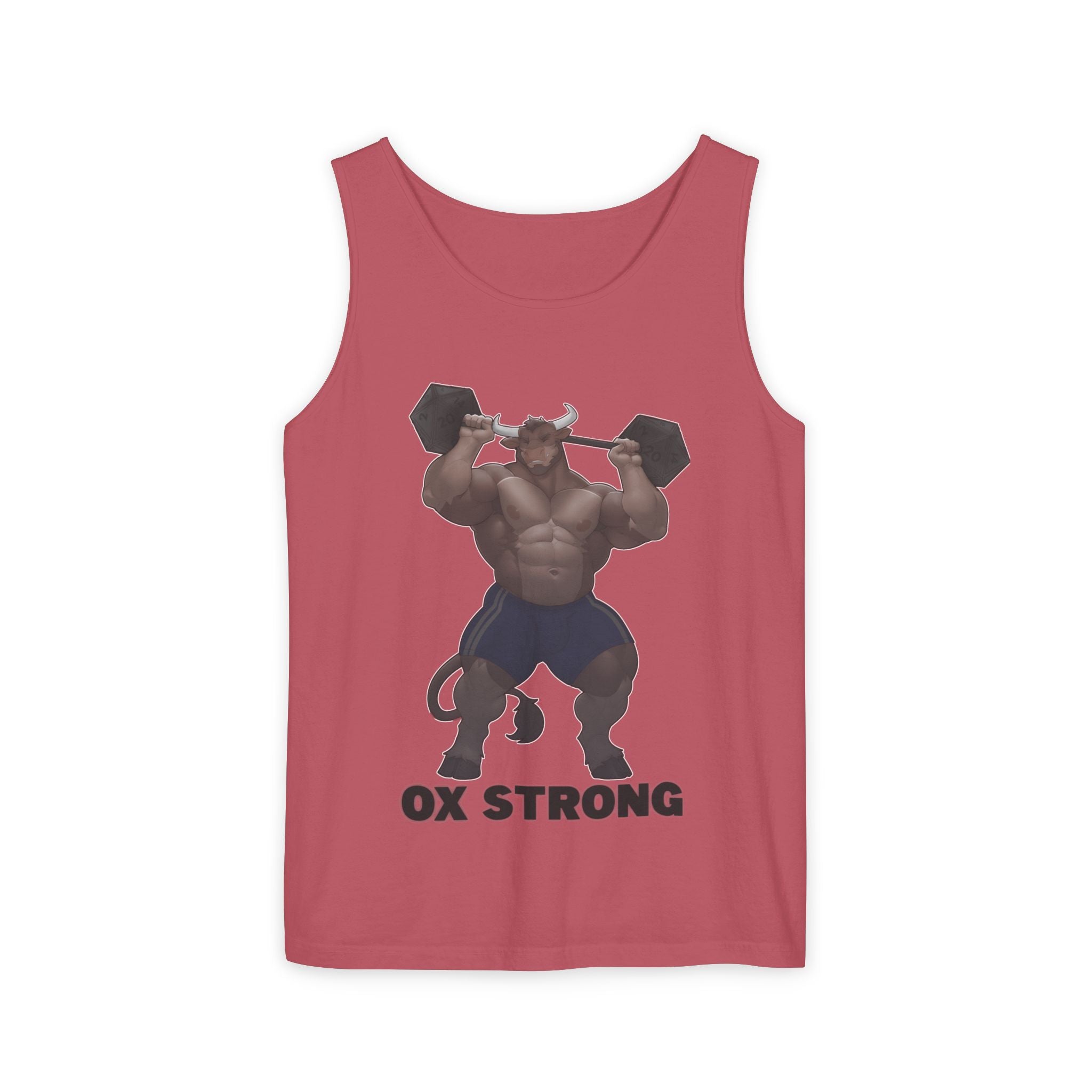 Ox Strong Black Text Tank Top — Geek Strength Graphic Tank