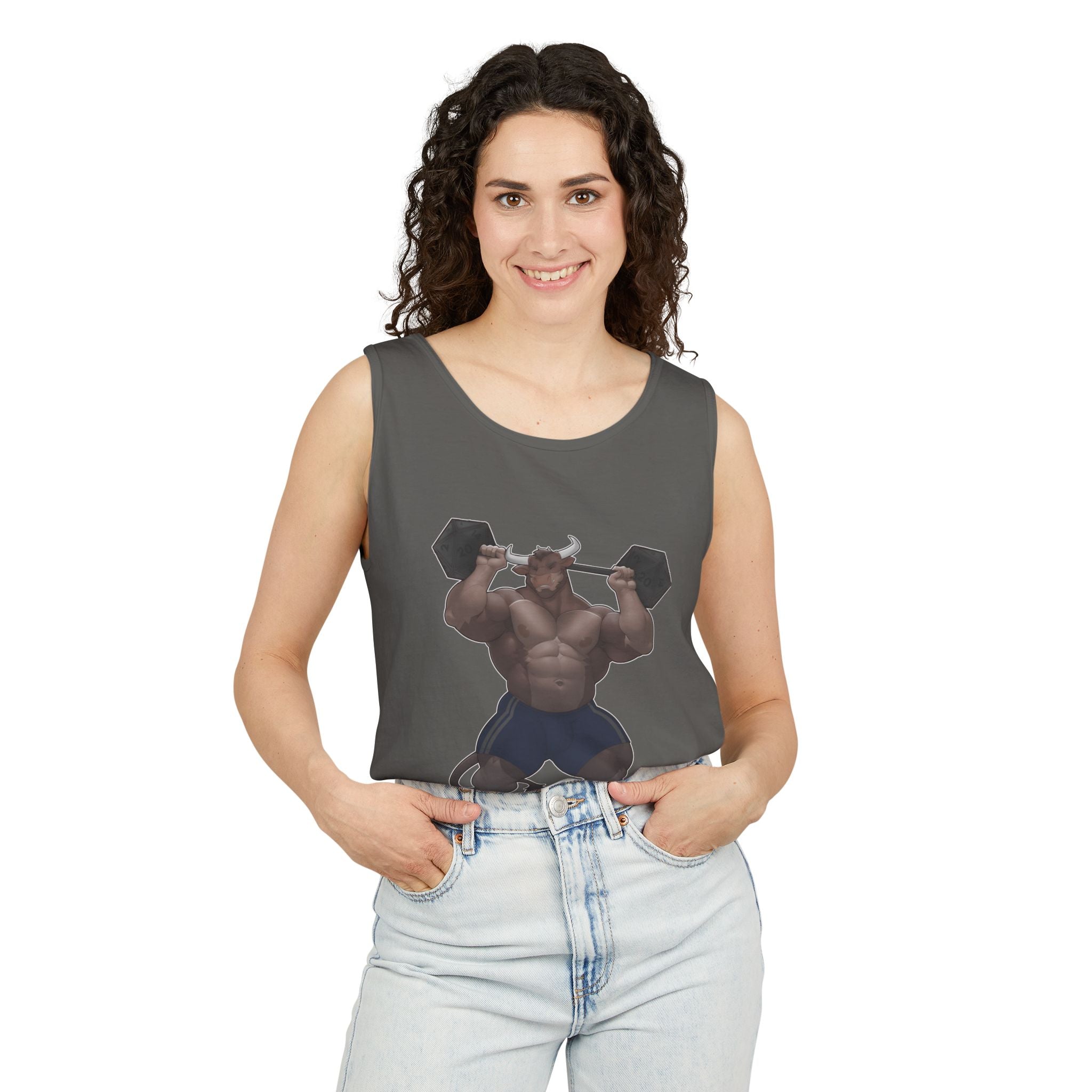 Ox Strong Black Text Tank Top — Geek Strength Graphic Tank