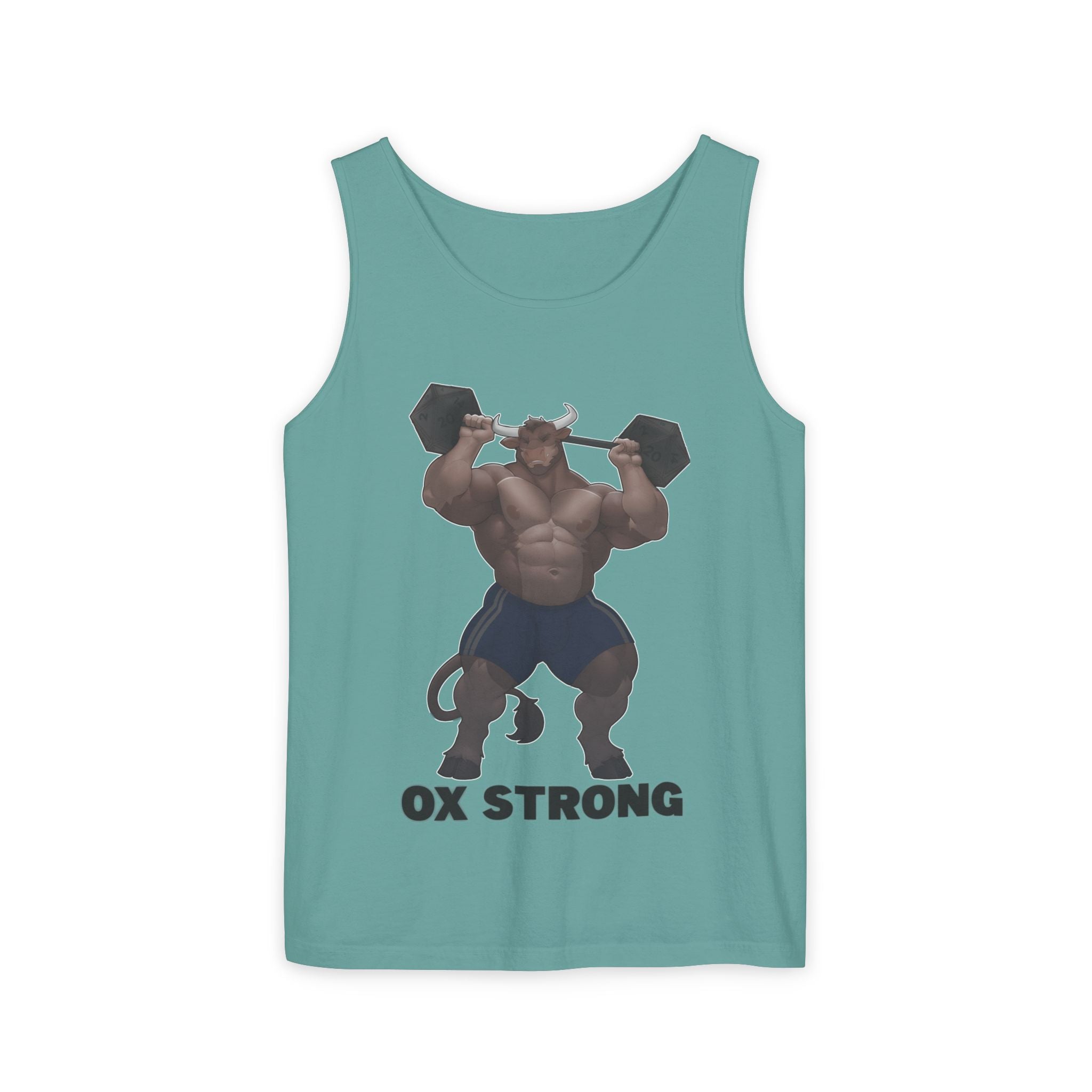 Ox Strong Black Text Tank Top — Geek Strength Graphic Tank