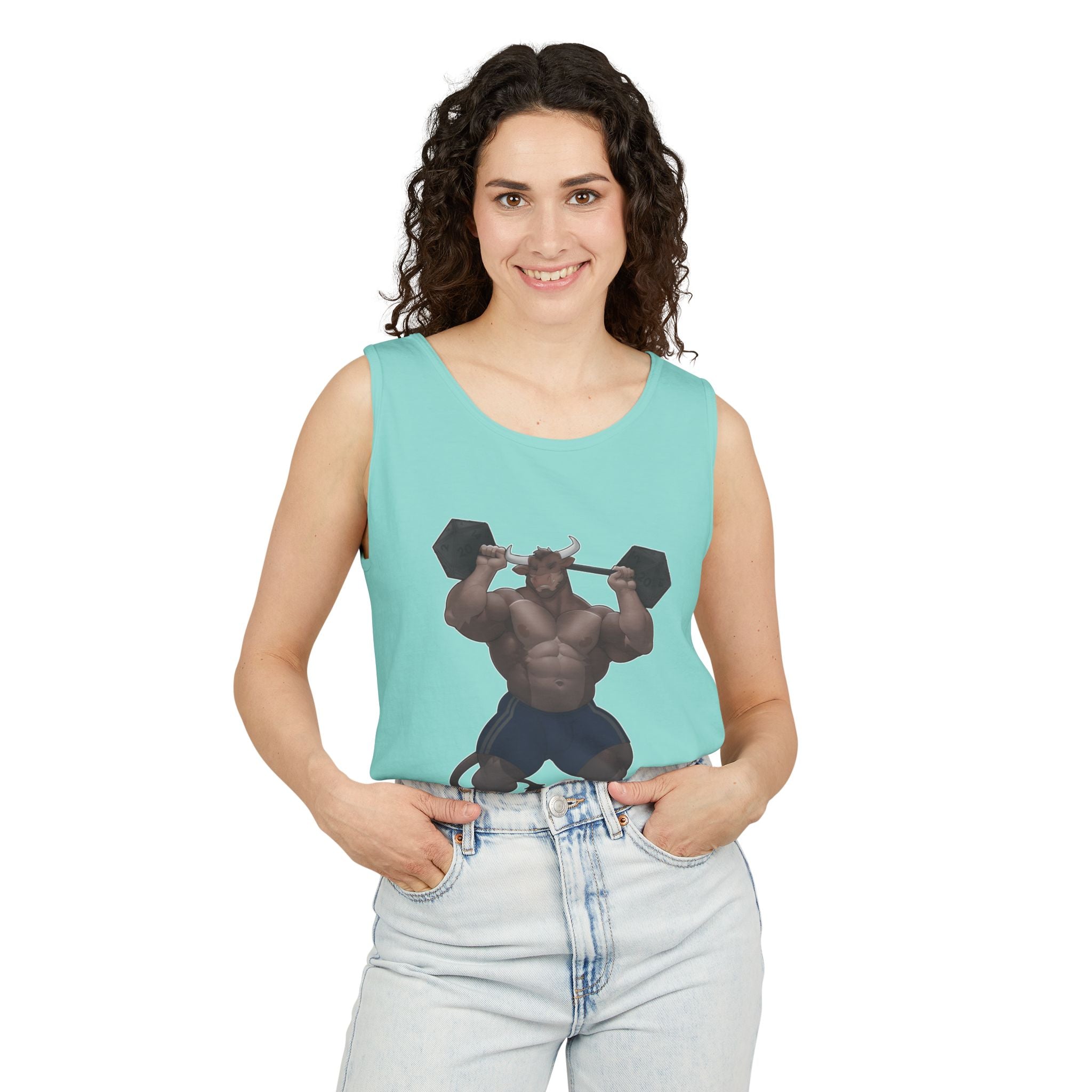 Ox Strong Black Text Tank Top — Geek Strength Graphic Tank