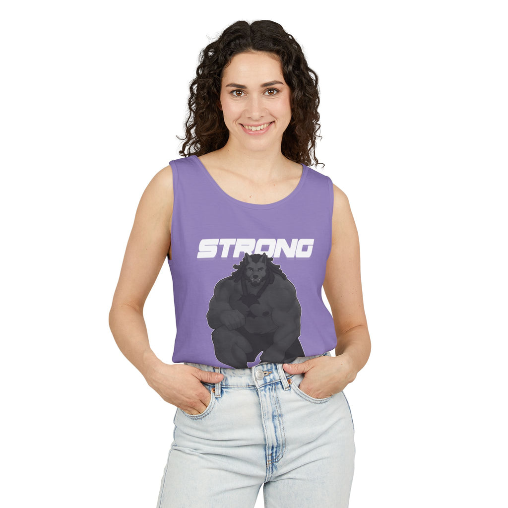 Strong Nerdy White Text Tank Top — Geek Strength Graphic Tank