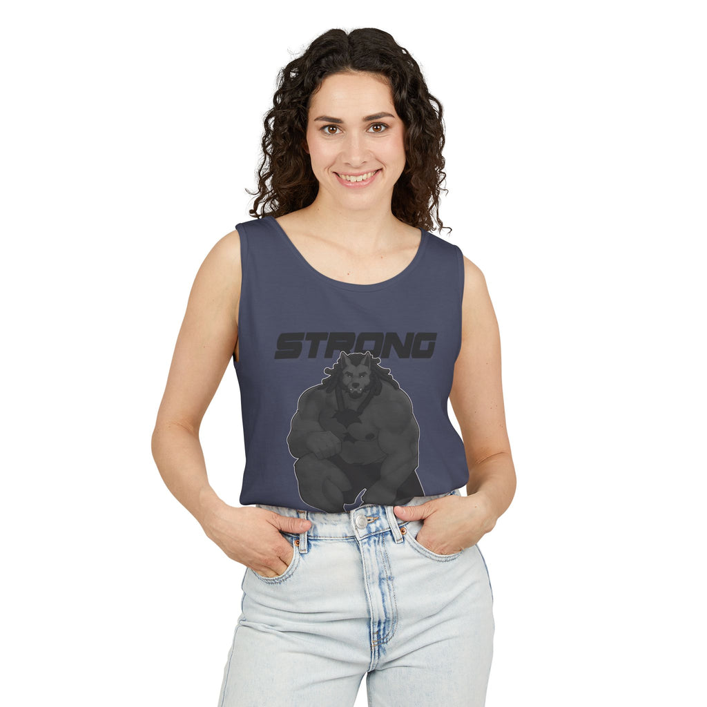 Strong & Nerdy Black Text Tank Top — Geek Strength Graphic Tank