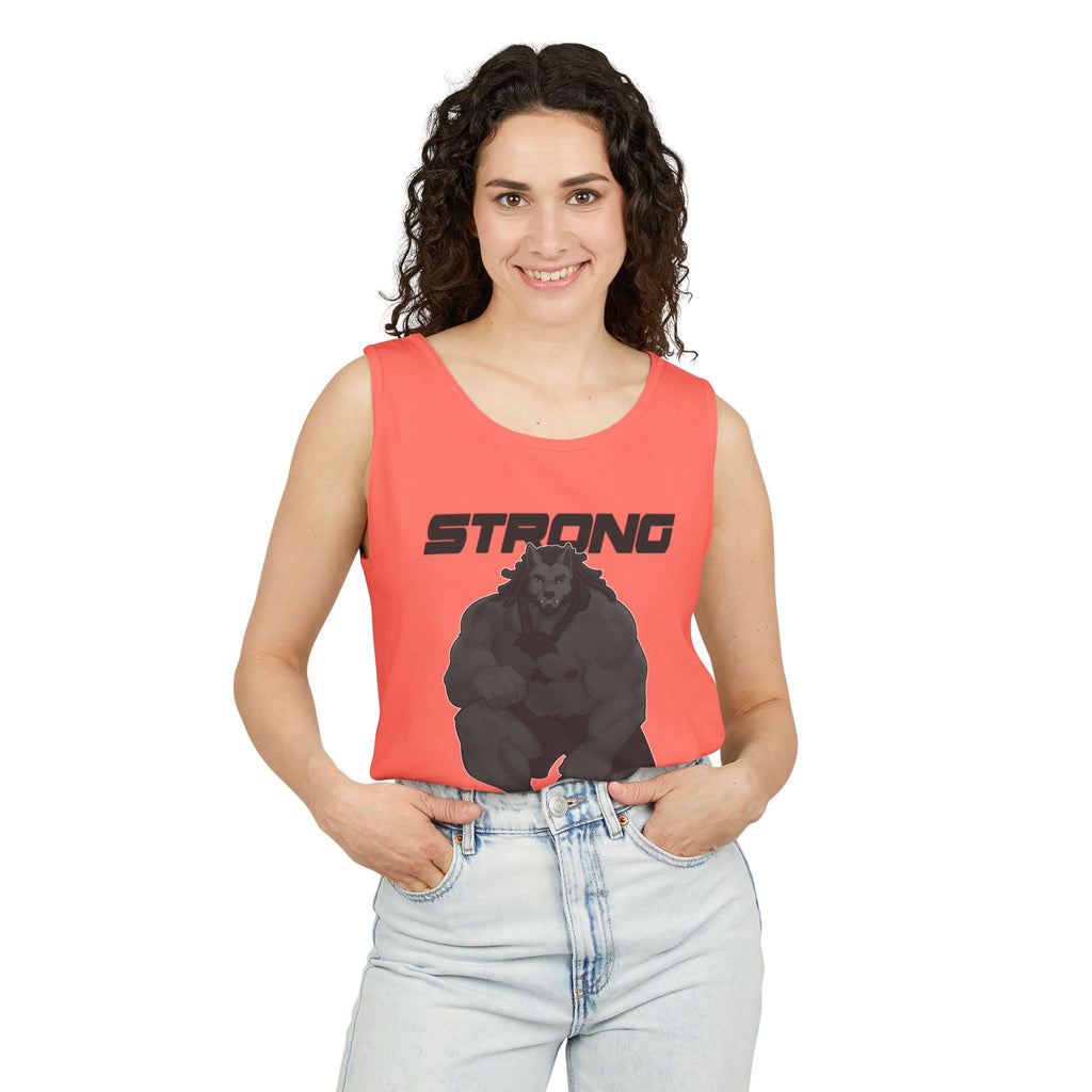 Strong & Nerdy Black Text Tank Top — Geek Strength Graphic Tank