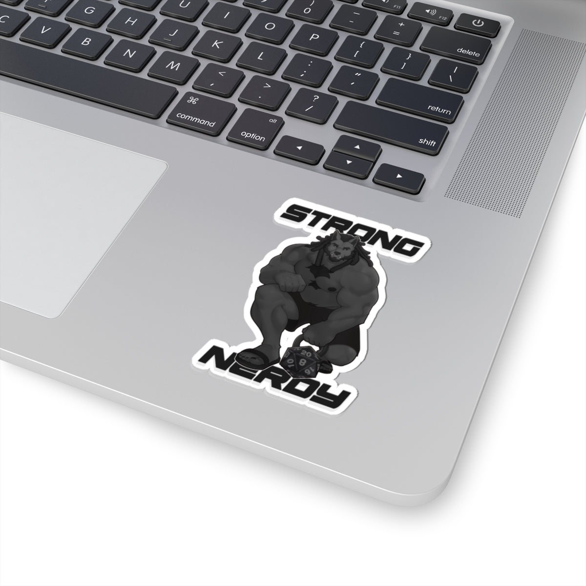 Strong & Nerdy — Muscular Wolf Fitness Kiss-Cut Decal