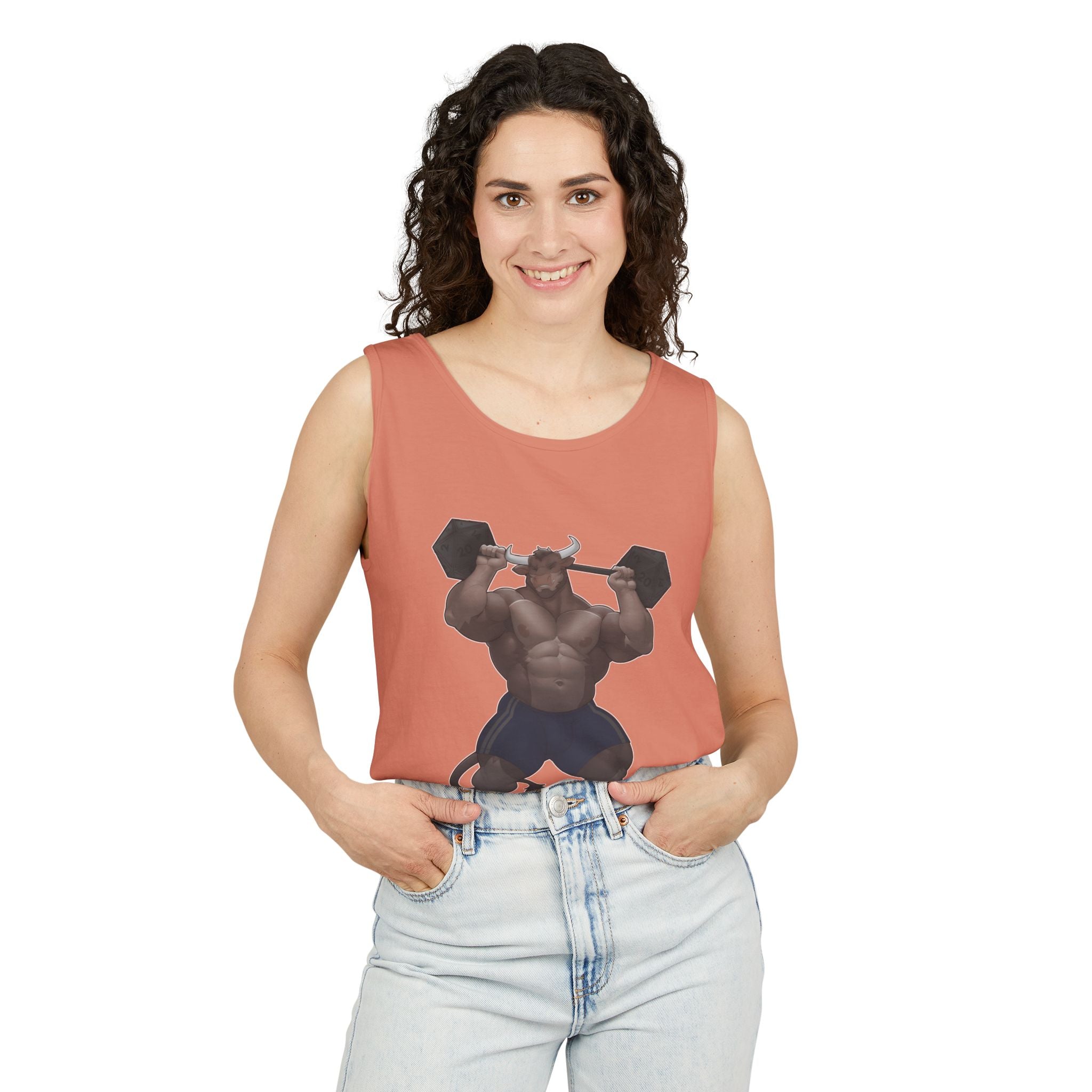 Ox Strong Black Text Tank Top — Geek Strength Graphic Tank