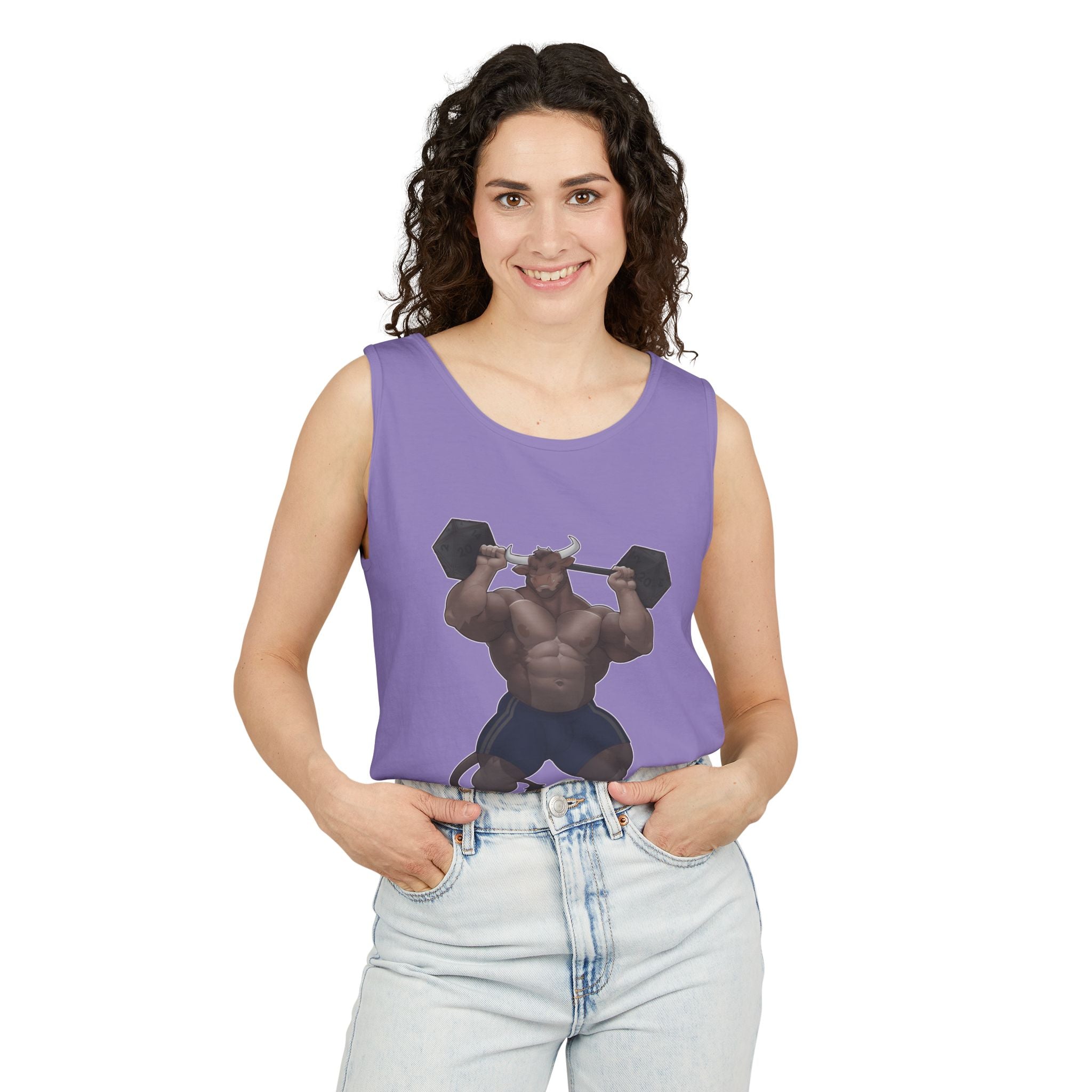 Ox Strong Black Text Tank Top — Geek Strength Graphic Tank