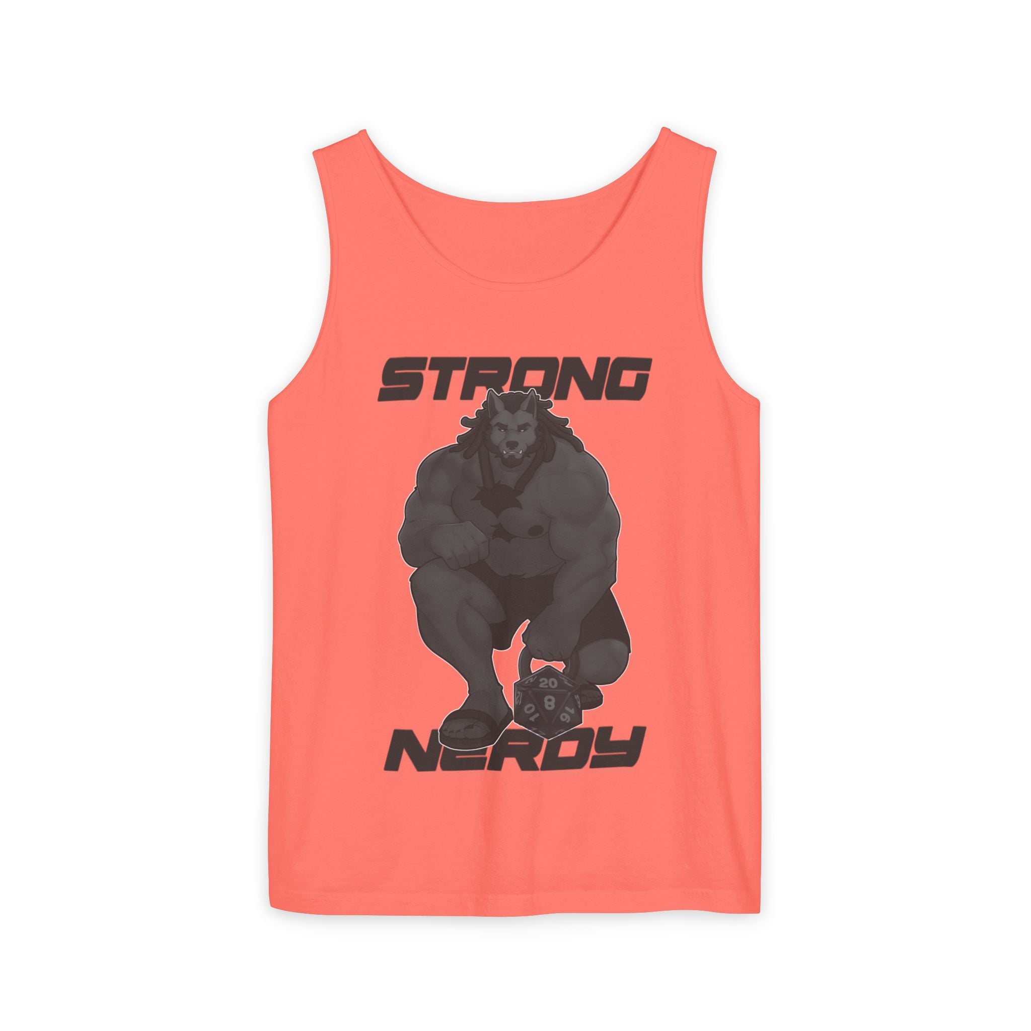 Strong & Nerdy Black Text Tank Top — Geek Strength Graphic Tank