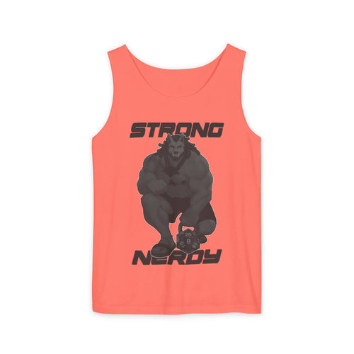 Strong & Nerdy Black Text Tank Top — Geek Strength Graphic Tank