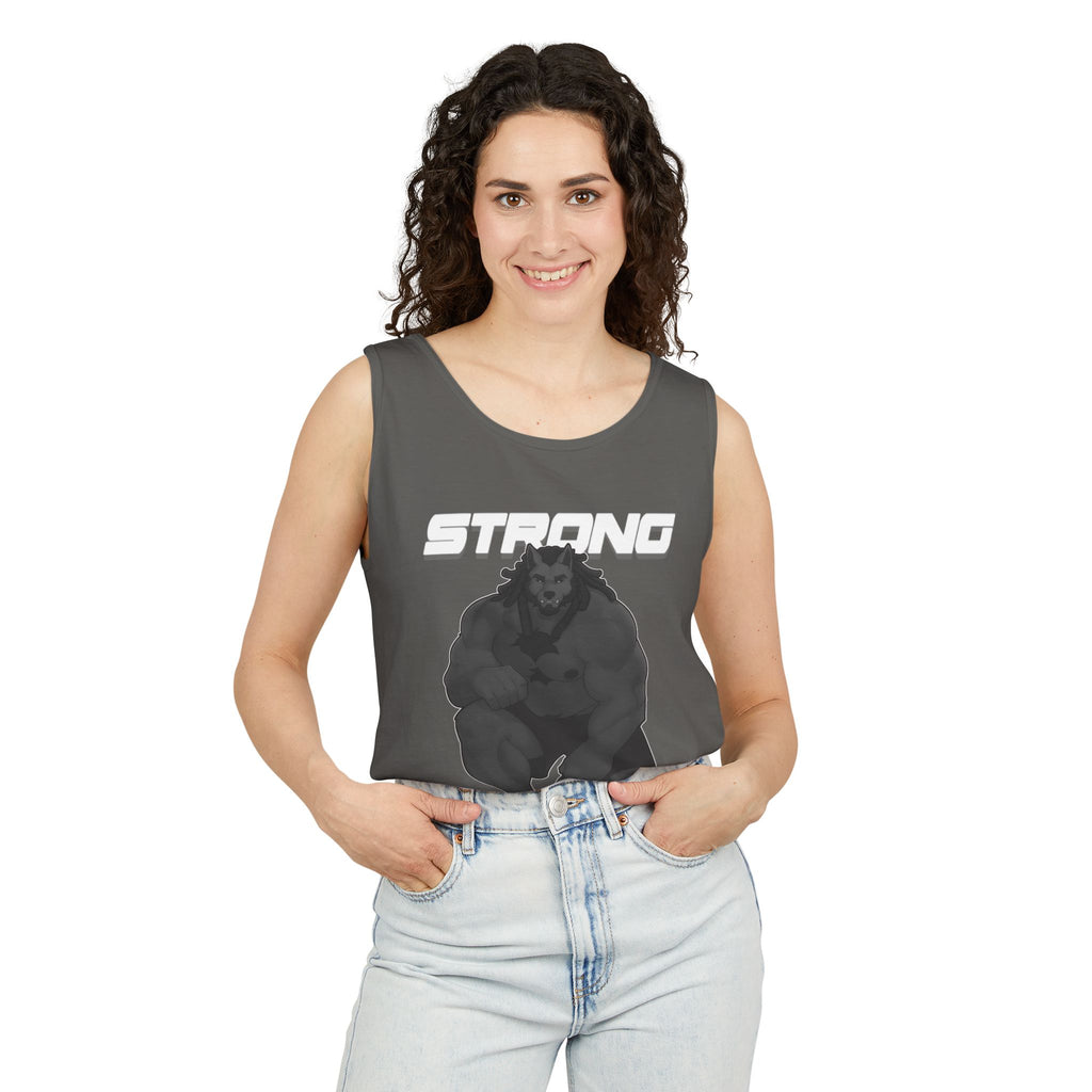 Strong Nerdy White Text Tank Top — Geek Strength Graphic Tank