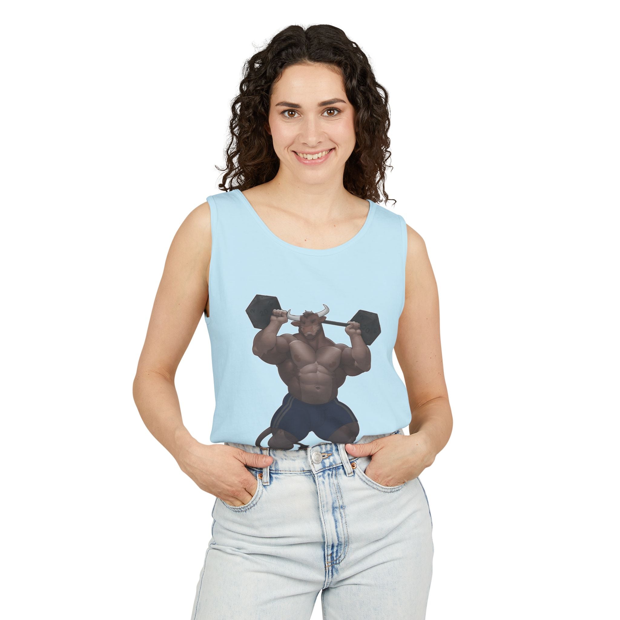 Ox Strong Black Text Tank Top — Geek Strength Graphic Tank