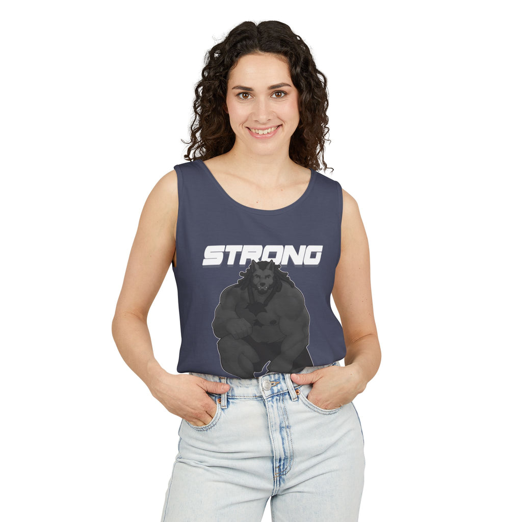 Strong Nerdy White Text Tank Top — Geek Strength Graphic Tank