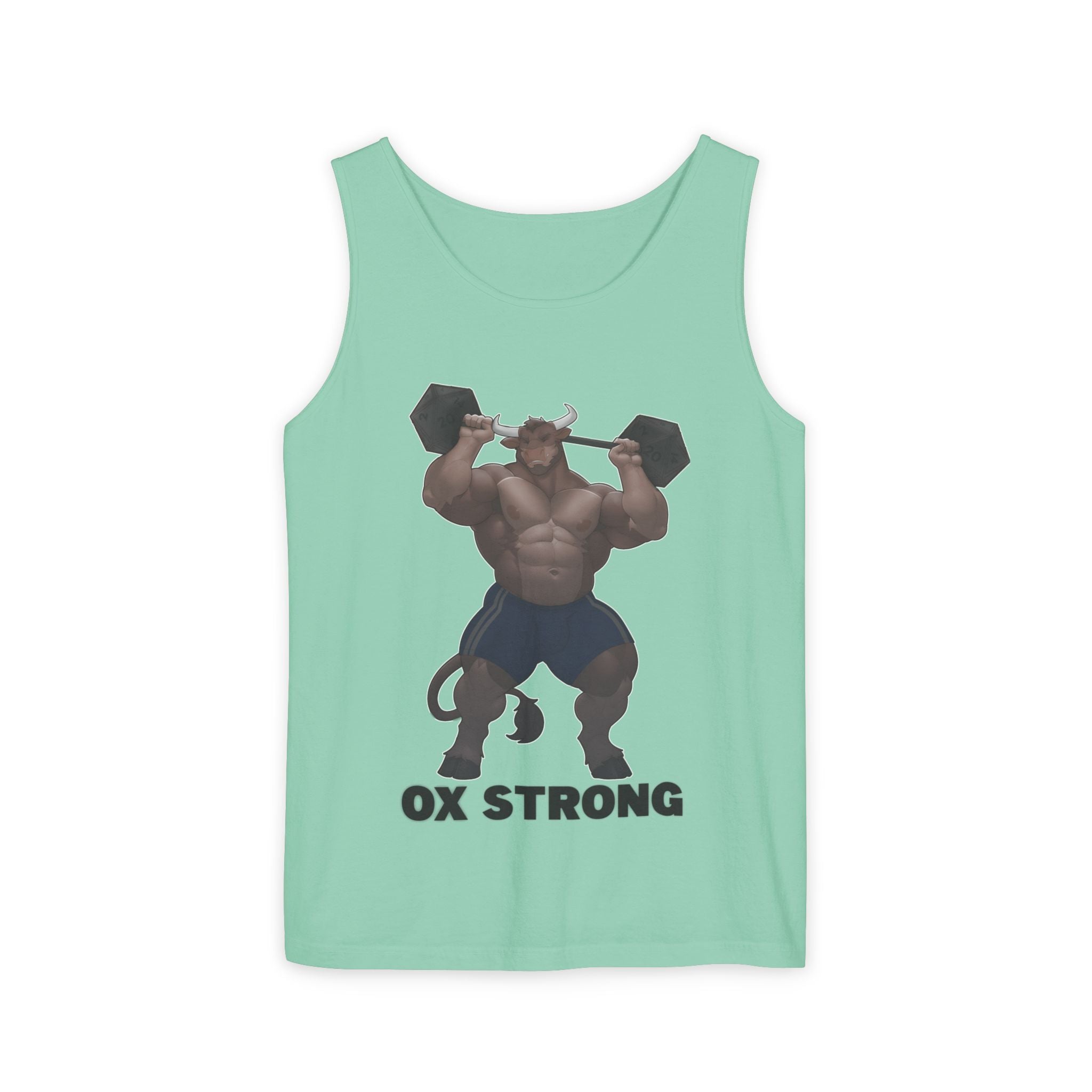 Ox Strong Black Text Tank Top — Geek Strength Graphic Tank