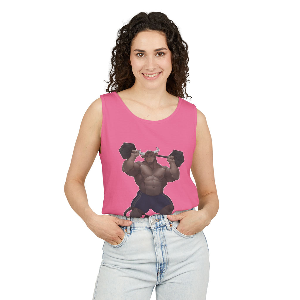 Ox Strong Black Text Tank Top — Geek Strength Graphic Tank