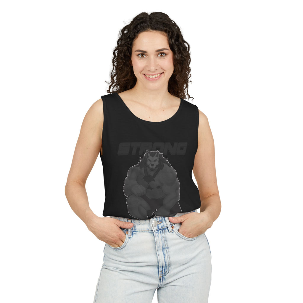 Strong & Nerdy Black Text Tank Top — Geek Strength Graphic Tank