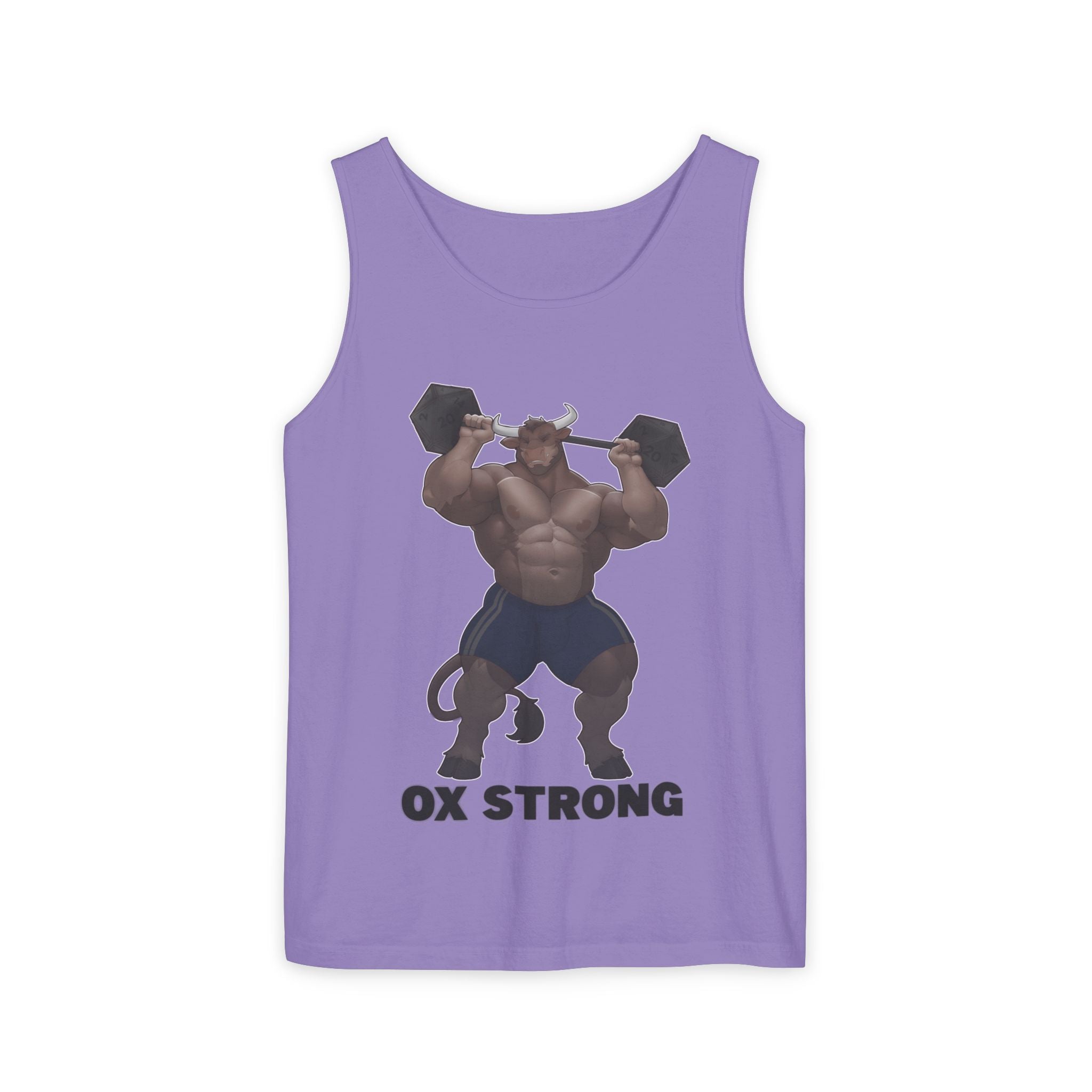 Ox Strong Black Text Tank Top — Geek Strength Graphic Tank