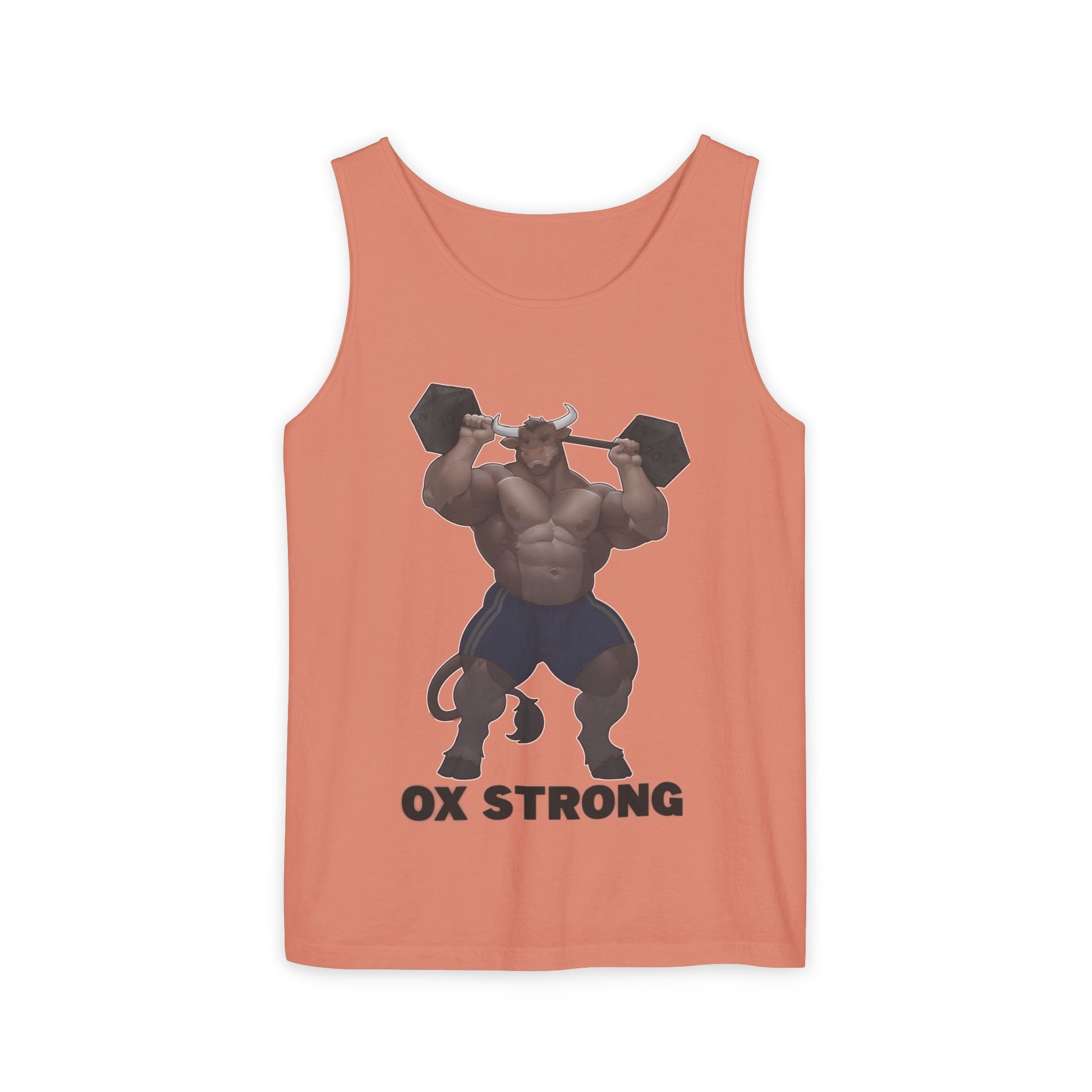 Ox Strong Black Text Tank Top — Geek Strength Graphic Tank