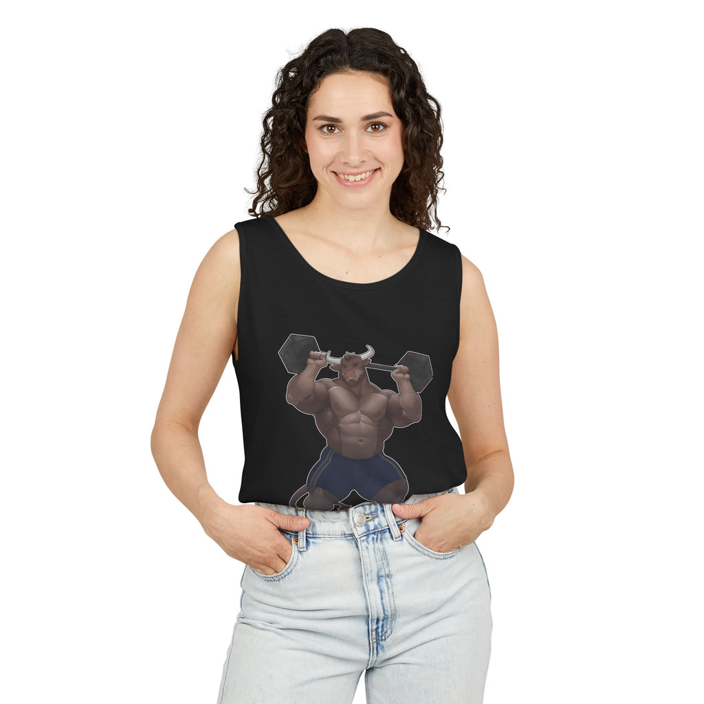 Ox Strong Black Text Tank Top — Geek Strength Graphic Tank