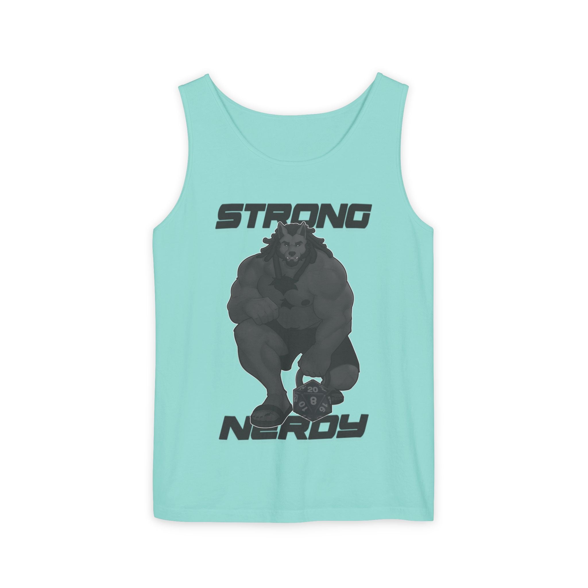 Strong & Nerdy Black Text Tank Top — Geek Strength Graphic Tank