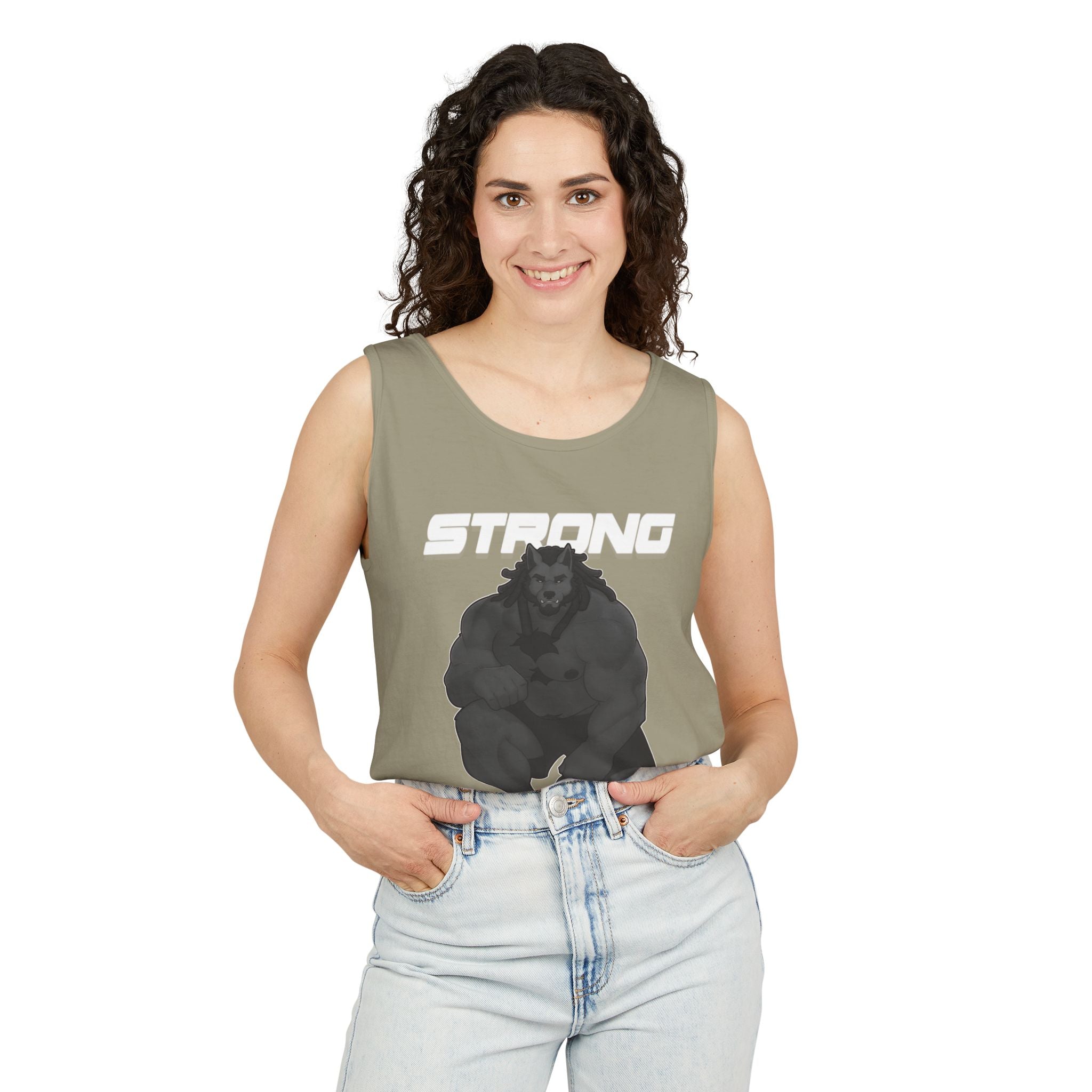 Strong Nerdy White Text Tank Top — Geek Strength Graphic Tank