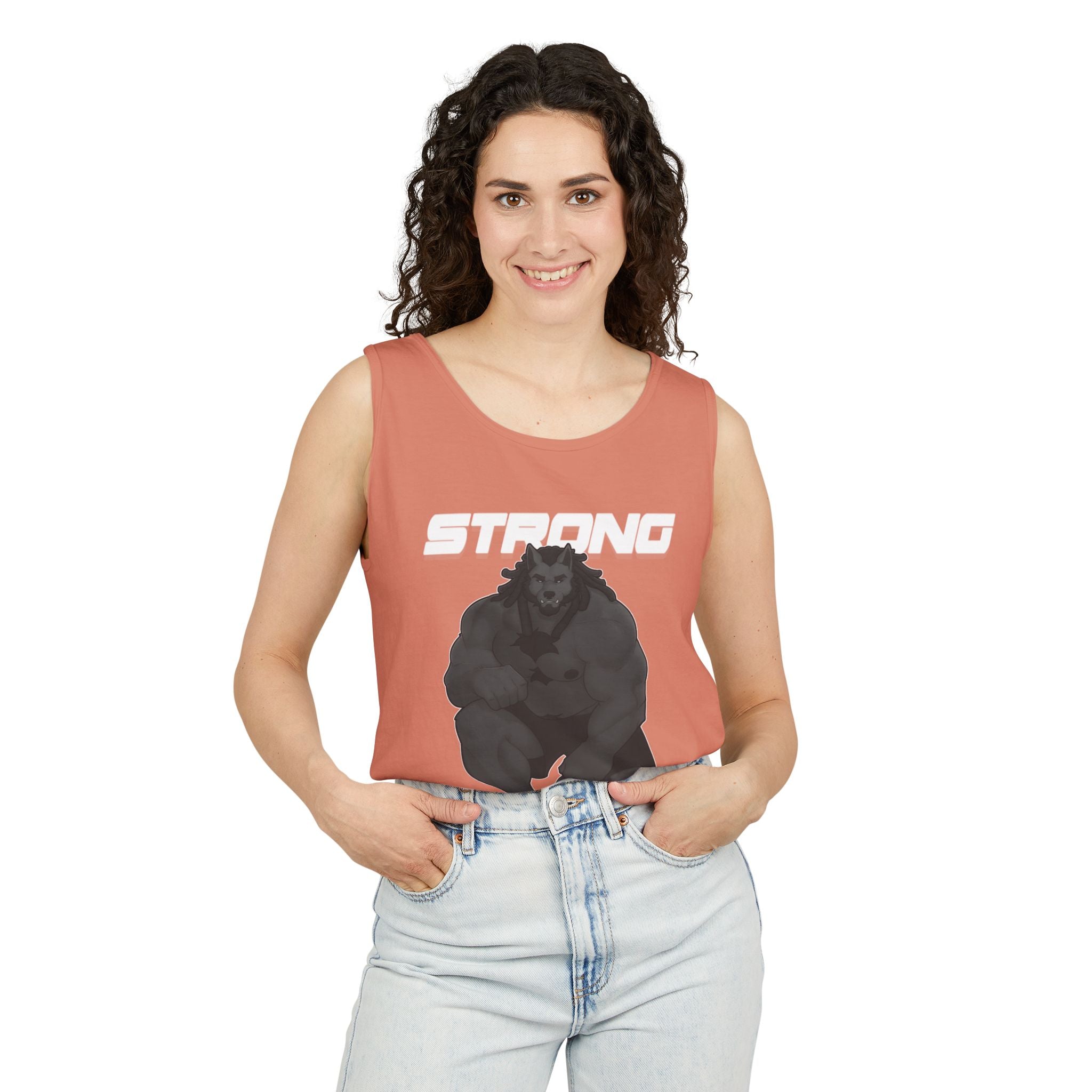 Strong Nerdy White Text Tank Top — Geek Strength Graphic Tank